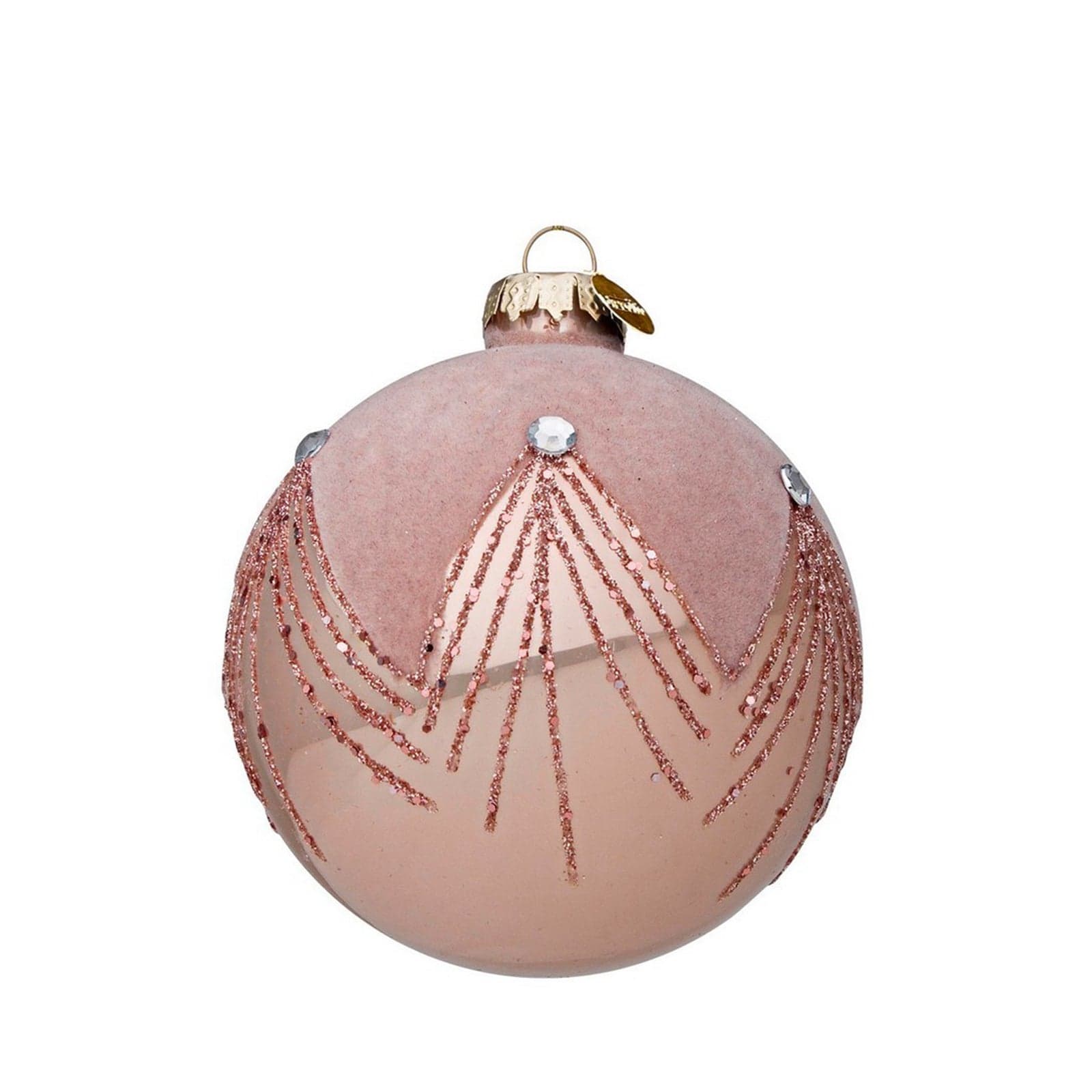 Palline per albero di Natale in vetro Rosa Chiaro con pendaglio Tinta Unita - 2