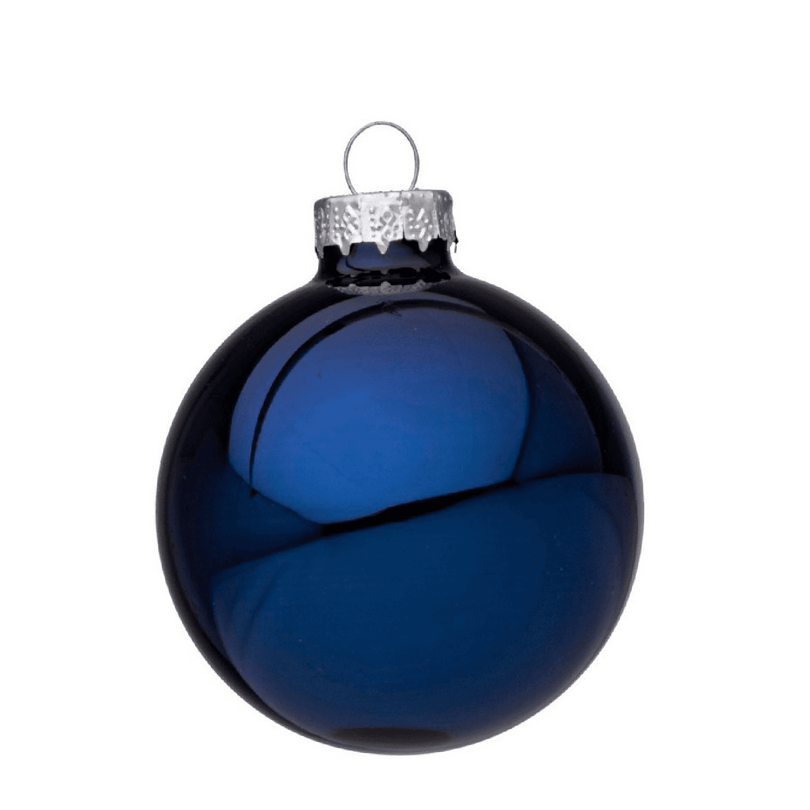 Palline in vetro "Blu Lucido" tinta unita per albero di Natale moderno - 2