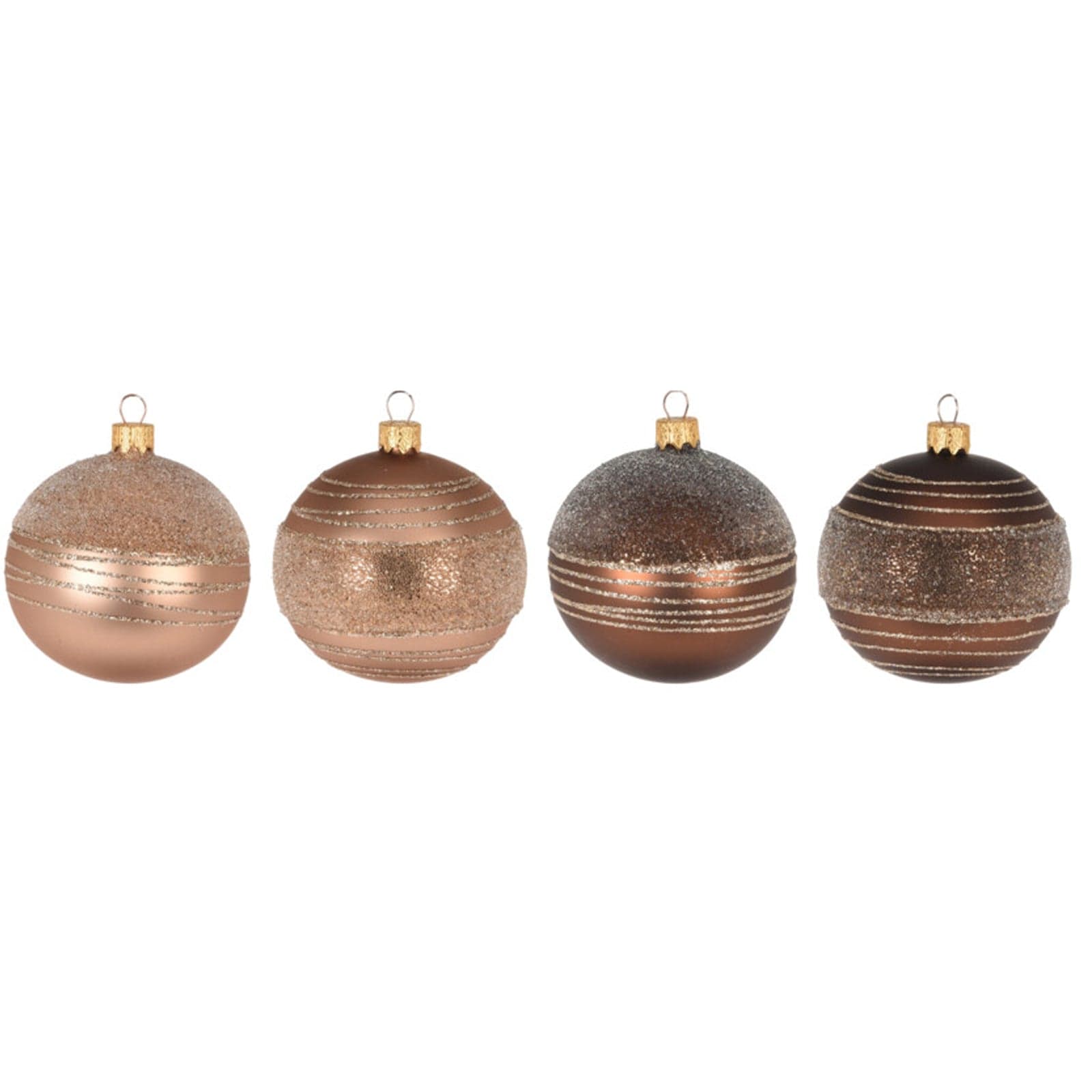 12 palline per albero di natale in vetro con Glitter da Ø 8 cm pendaglio decorato - 2