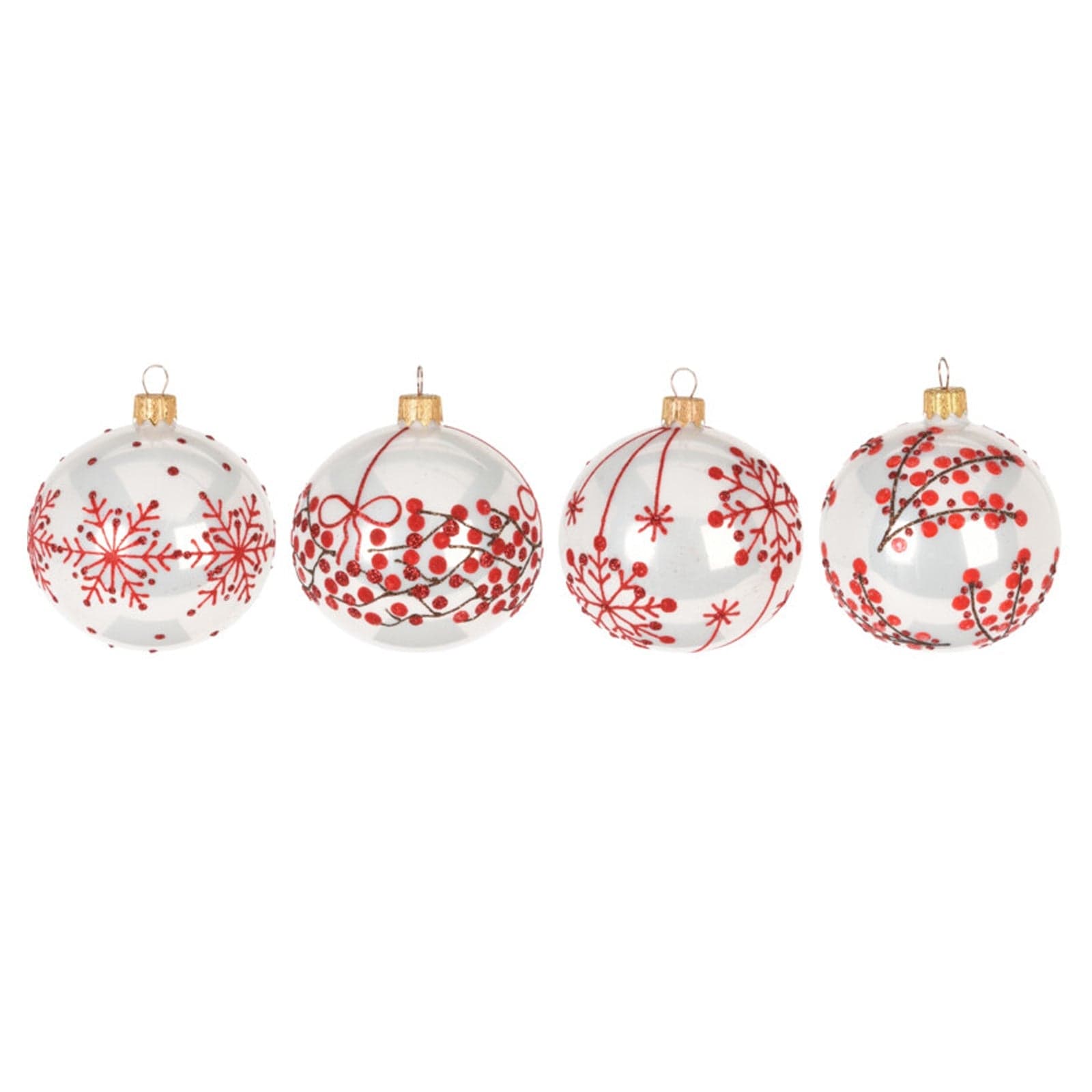 12 palline per albero di natale in vetro da Ø 8 cm pendaglio decorato - 2