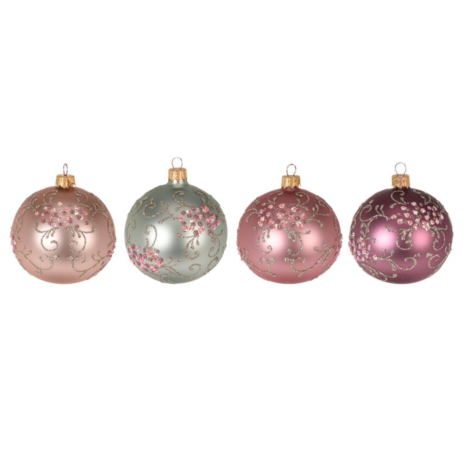 12 palline per albero di natale in vetro da Ø 8 cm pendaglio decorato - 3