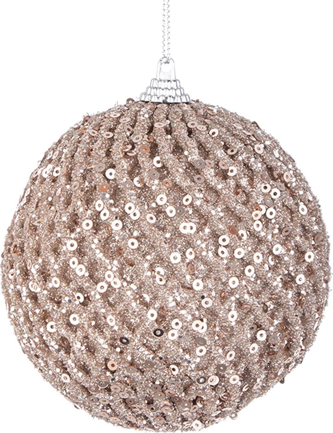 Palline in PVC "Evelyn Champagne" per albero di Natale moderno ed elegante - 2