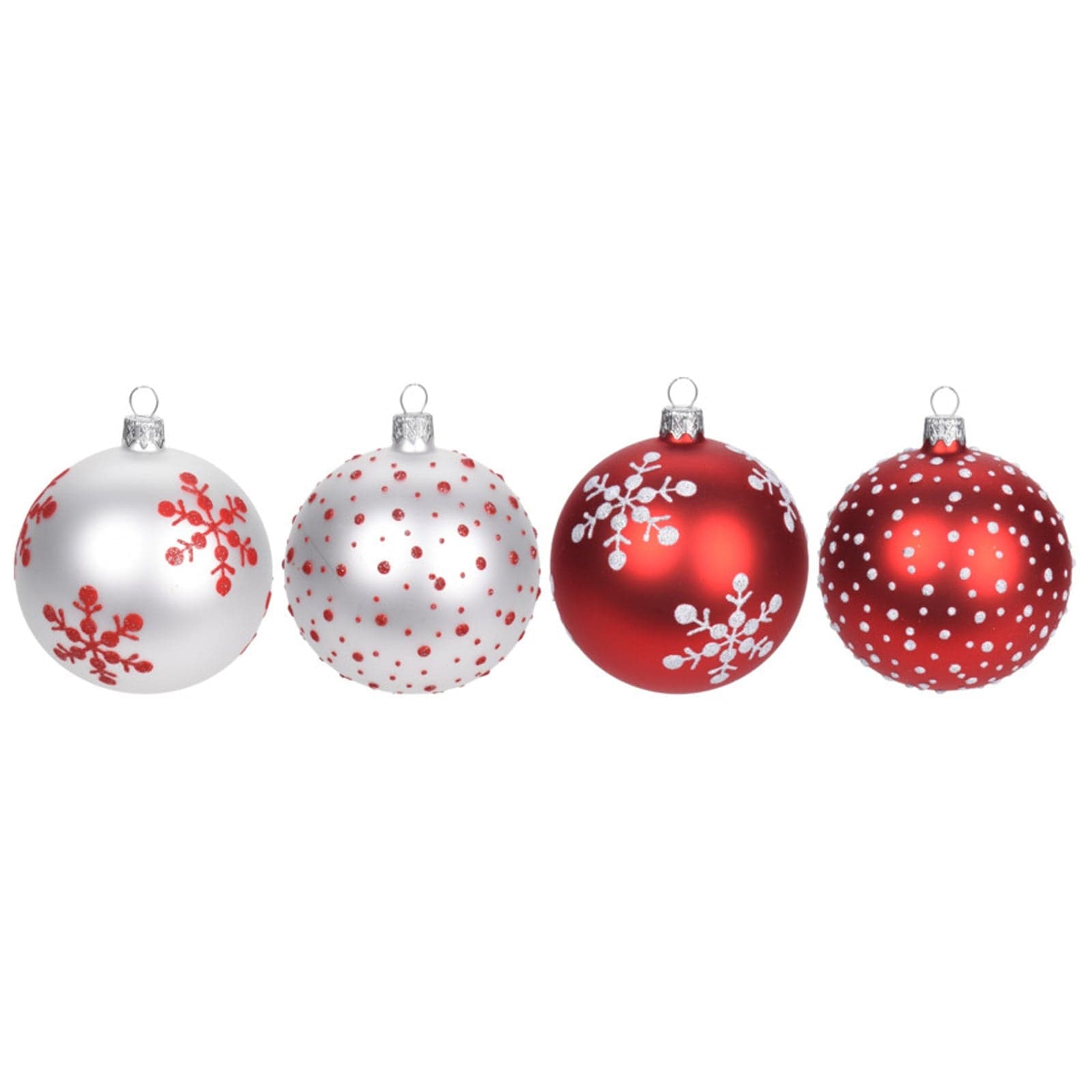 12 palline per albero di natale in vetro da Ø 8 cm pendaglio decorato - 2