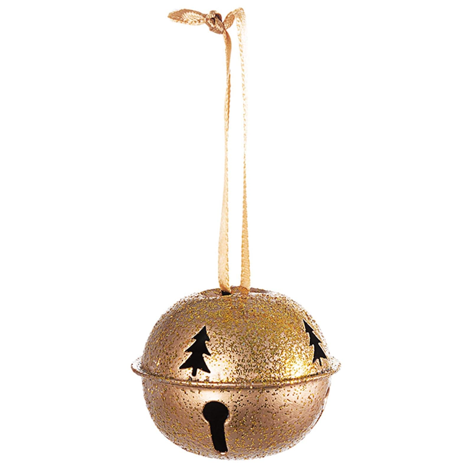 Palline a campanello "Karis" bianco e oro in metallo confezione da 6 pezzi - 3