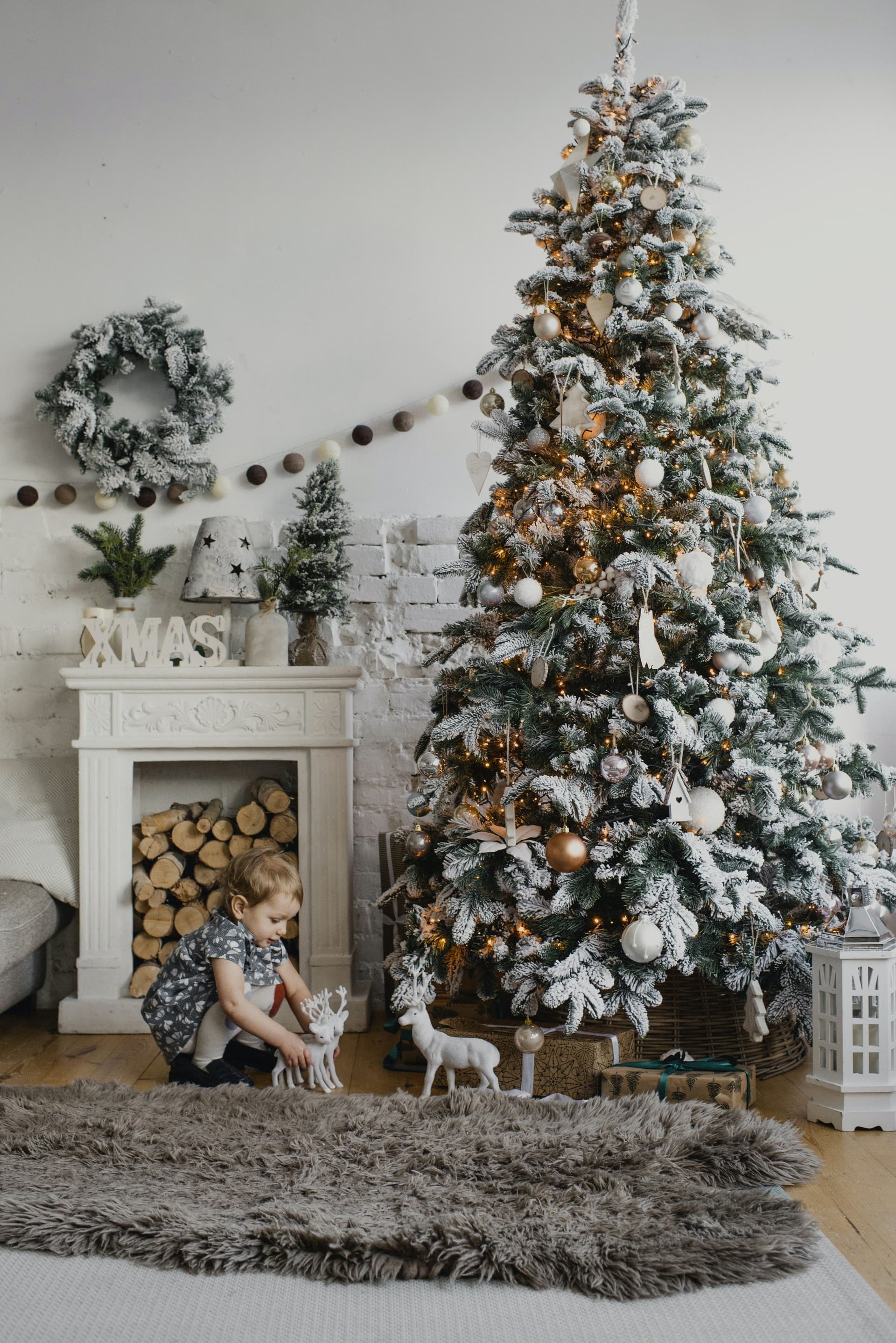 Palline in vetro "Bianco Antichizzato" per albero di Natale moderno ed elegante - 2