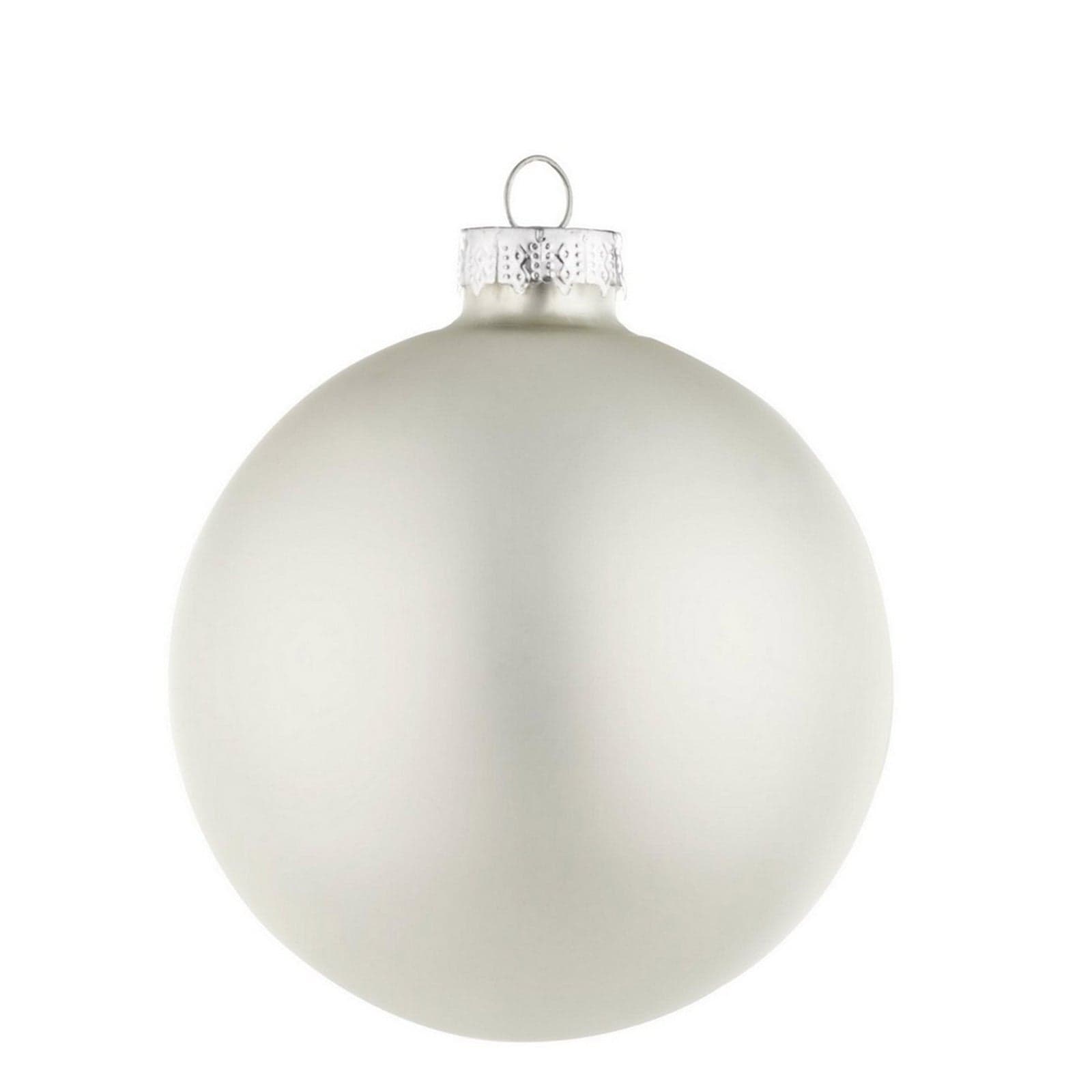 Palline in vetro "Bianco Opaco" tinta unita per albero di Natale moderno - 4