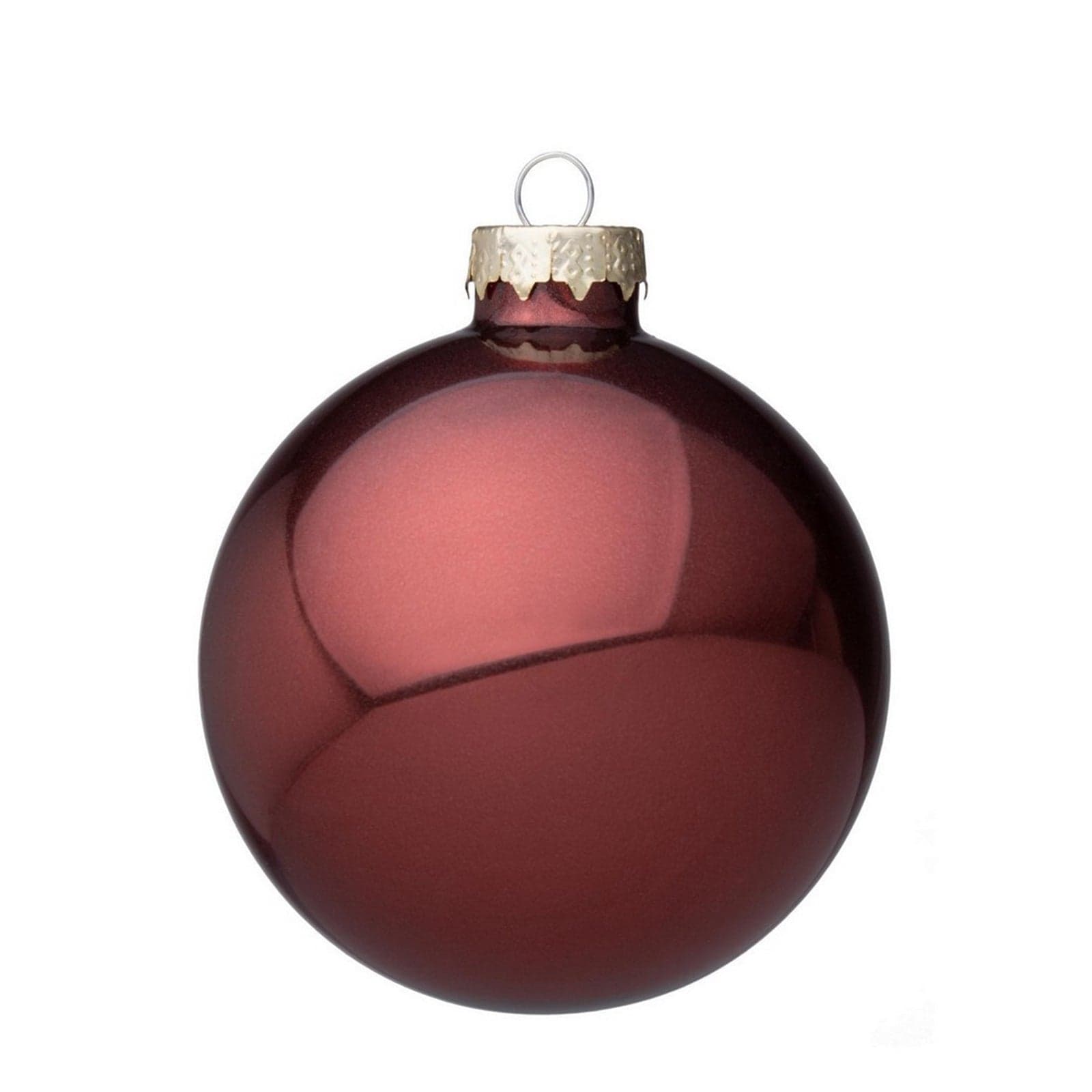 Palline in vetro "Cognac Shimmer" tinta unita per albero di Natale moderno - 4