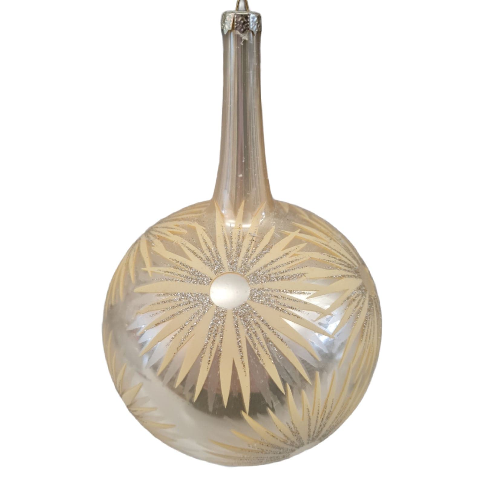 4 Palline in vetro a collo lungo Champagne per albero di natale sfera natalizia particolare - 1