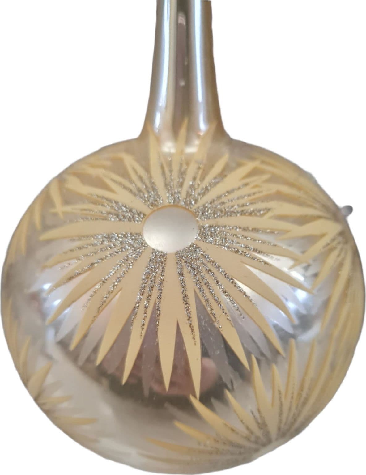 4 Palline in vetro a collo lungo Champagne per albero di natale sfera natalizia particolare - 2
