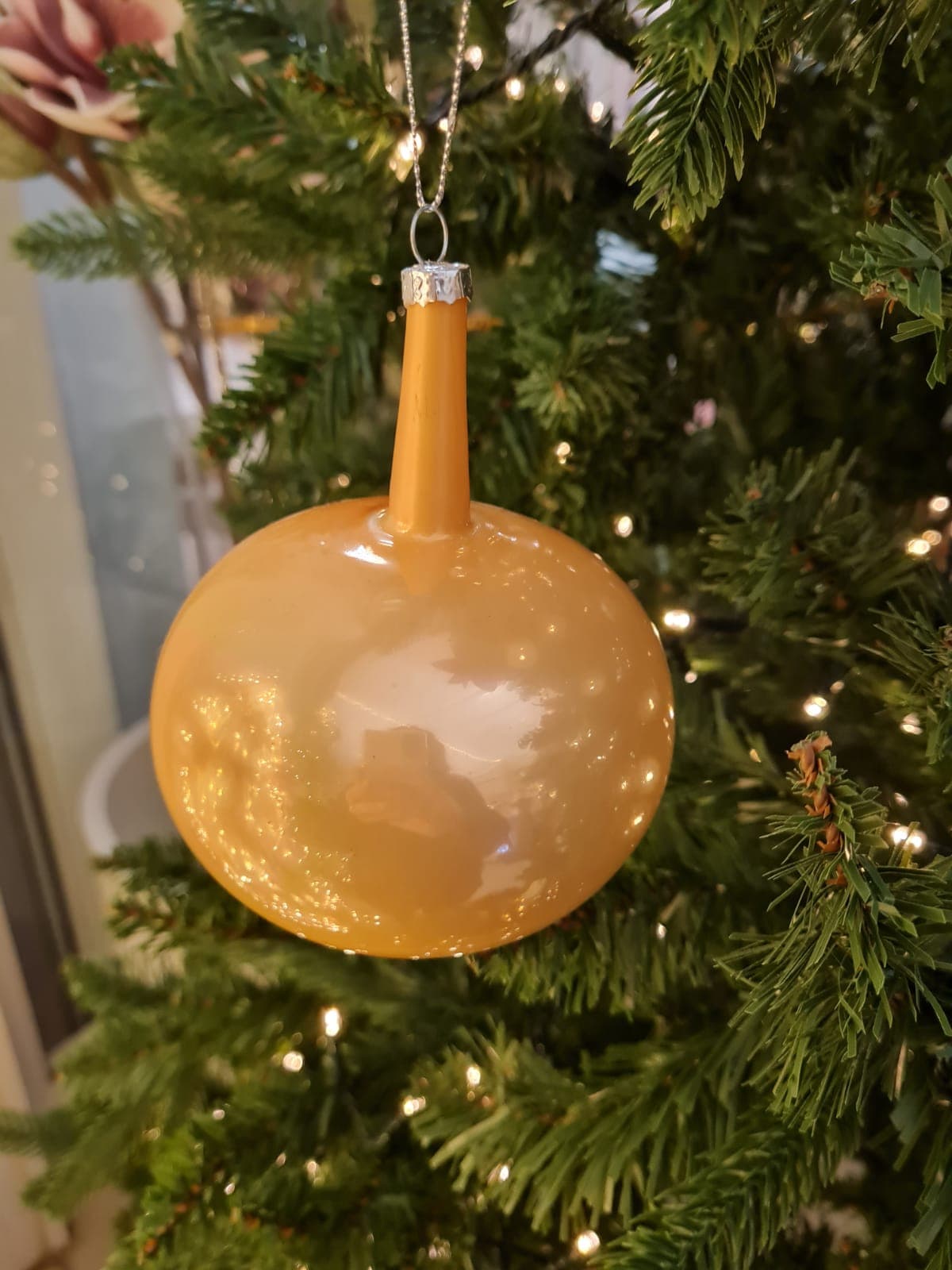 6 Palline in vetro a collo lungo Champagne per albero di natale sfera natalizia particolare - 2