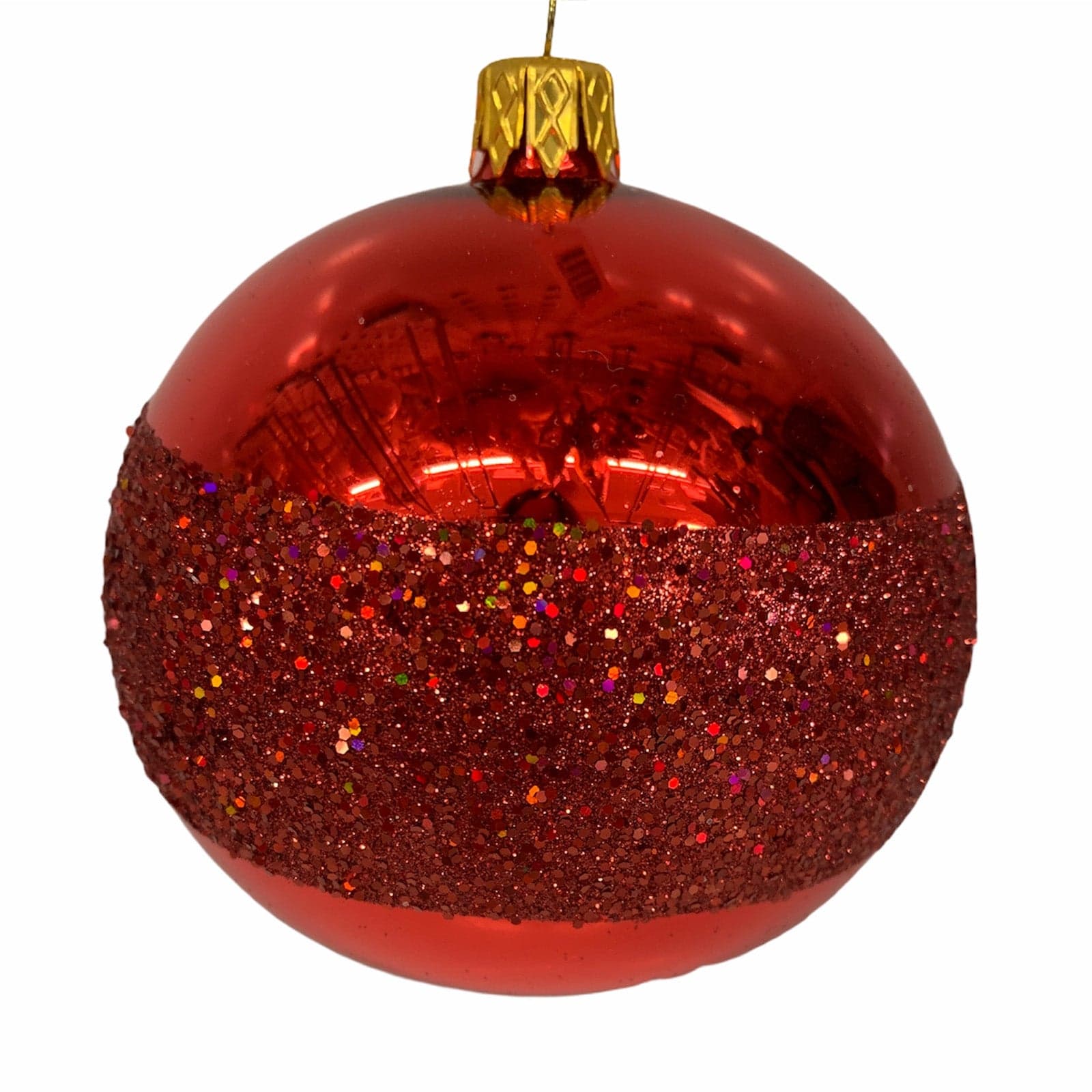 9 palline per albero di natale in vetro con glitter da Ø 9 cm pendaglio decorato - 6
