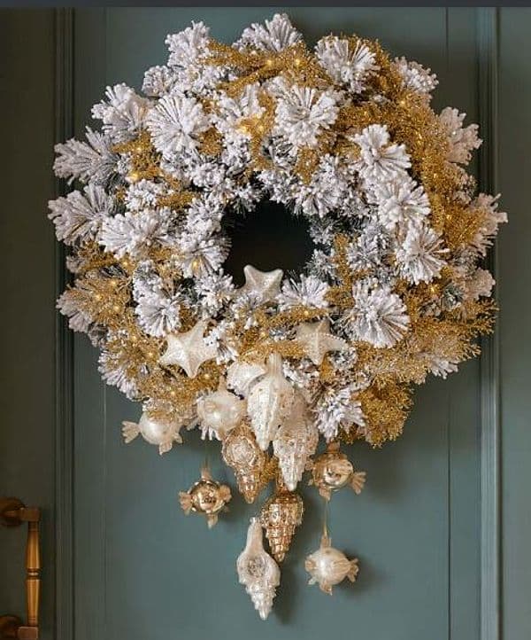 Palline natalizie decori marini in vetro Ø 10 cm, Pendaglio decorato Collezione EDG 2021 - 2
