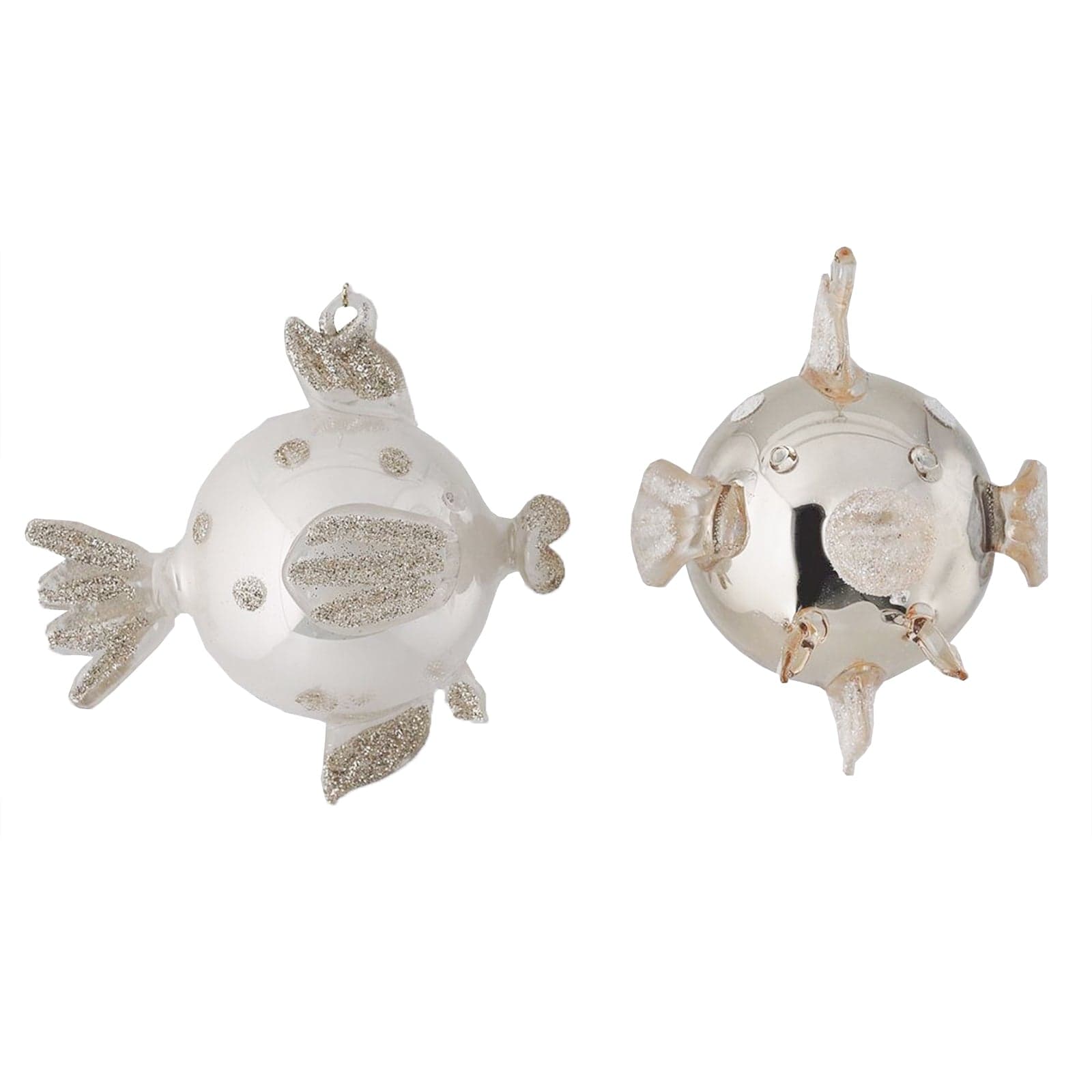 Palline natalizie decori marini in vetro Ø 10 cm, Pendaglio decorato Collezione EDG 2021 - 3