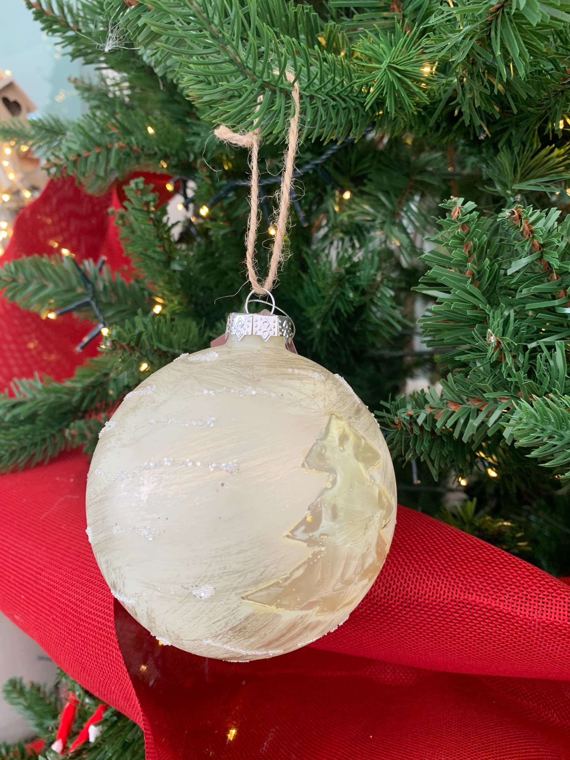 5 palline per albero di natale in vetro oro con albero da Ø 10 cm pendaglio decorato - 3