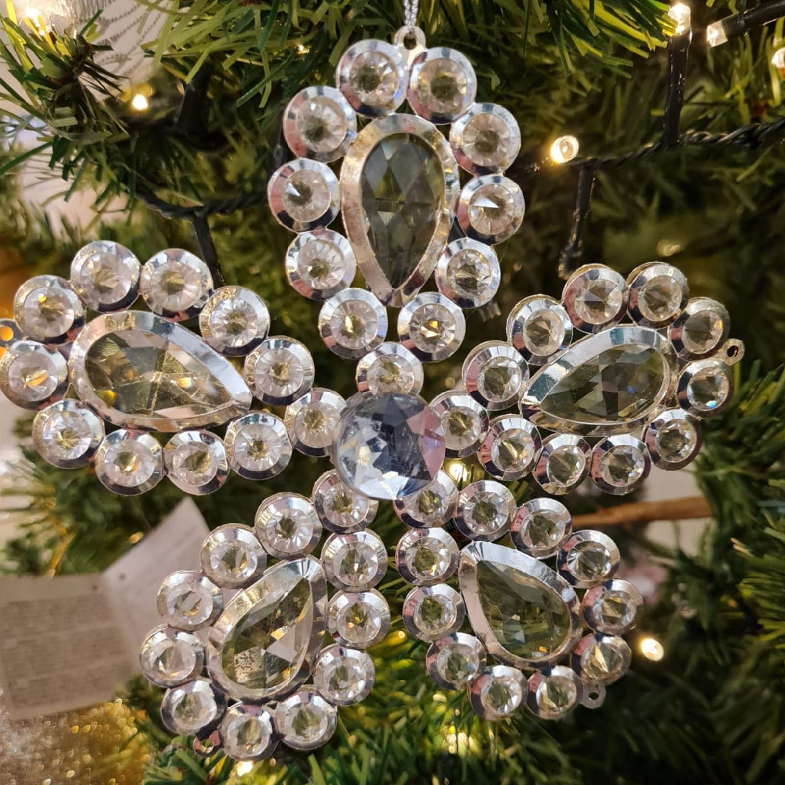 Pallina in vetro Gemma Trasparente per albero di natale sfera natalizia particolare - 2