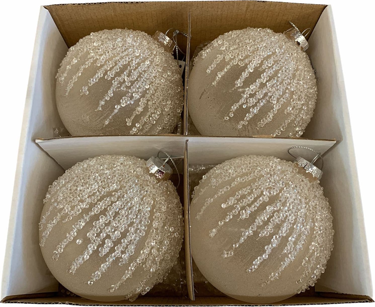 4 palline per albero di natale in vetro Rosa da Ø 10 cm pendaglio decorato - 2