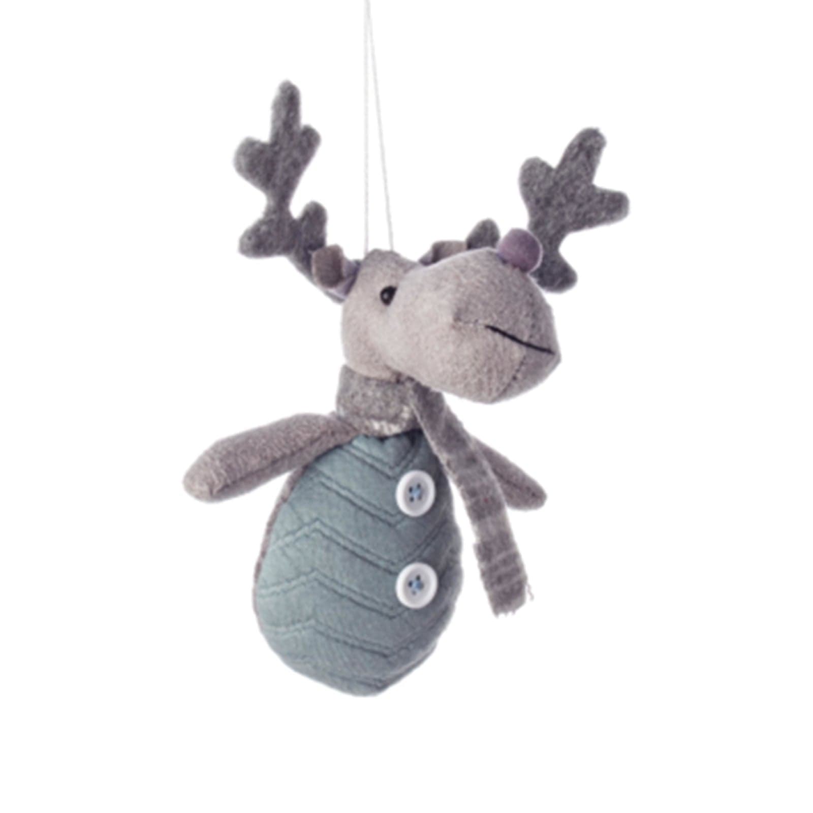 Pendaglio celeste imbottito in stoffa h 9 cm, pallina per Albero di Natale addobbi natalizi - 5