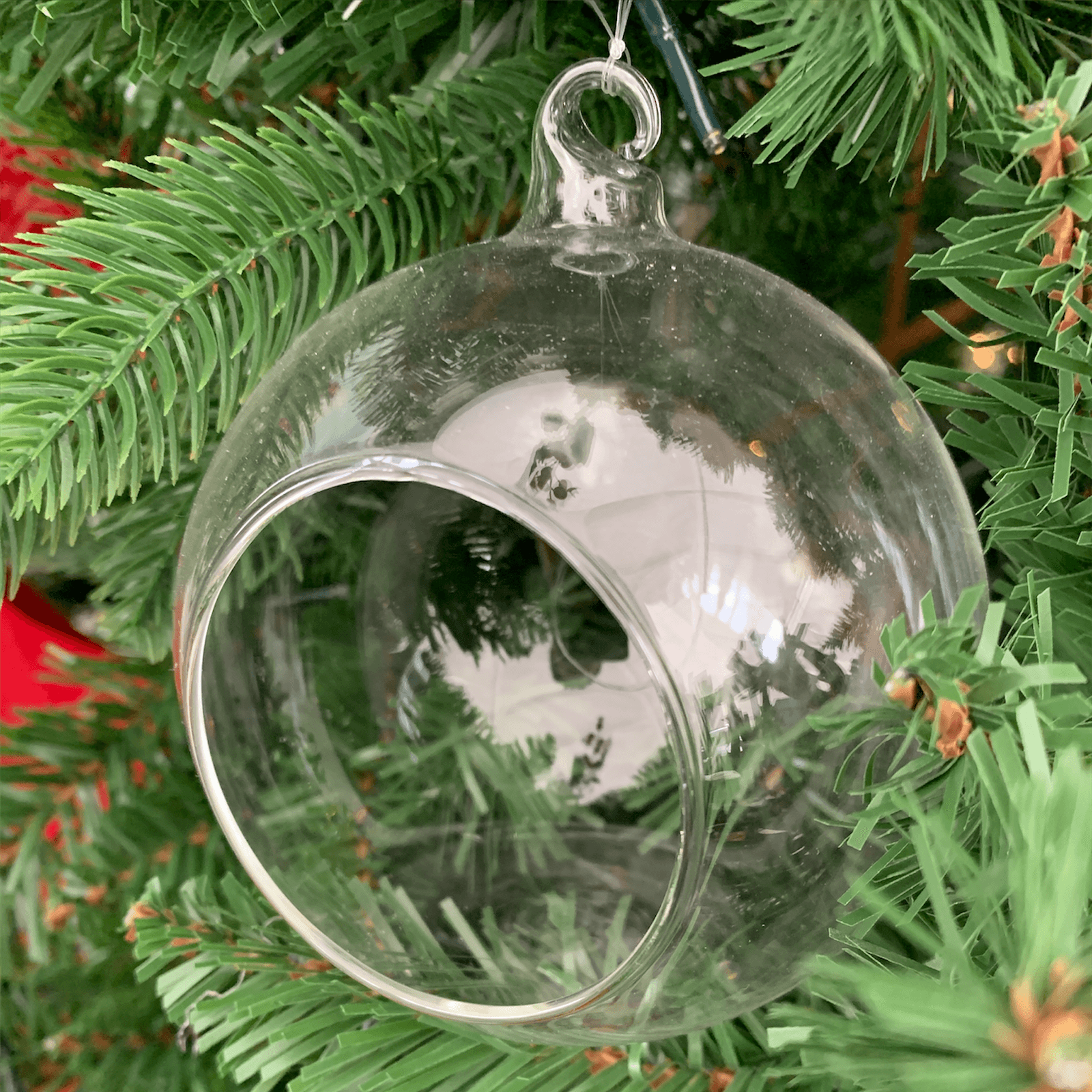 Pallina per albero di natale in vetro aperta pendaglio personalizzabile Ø 10 cm - 2