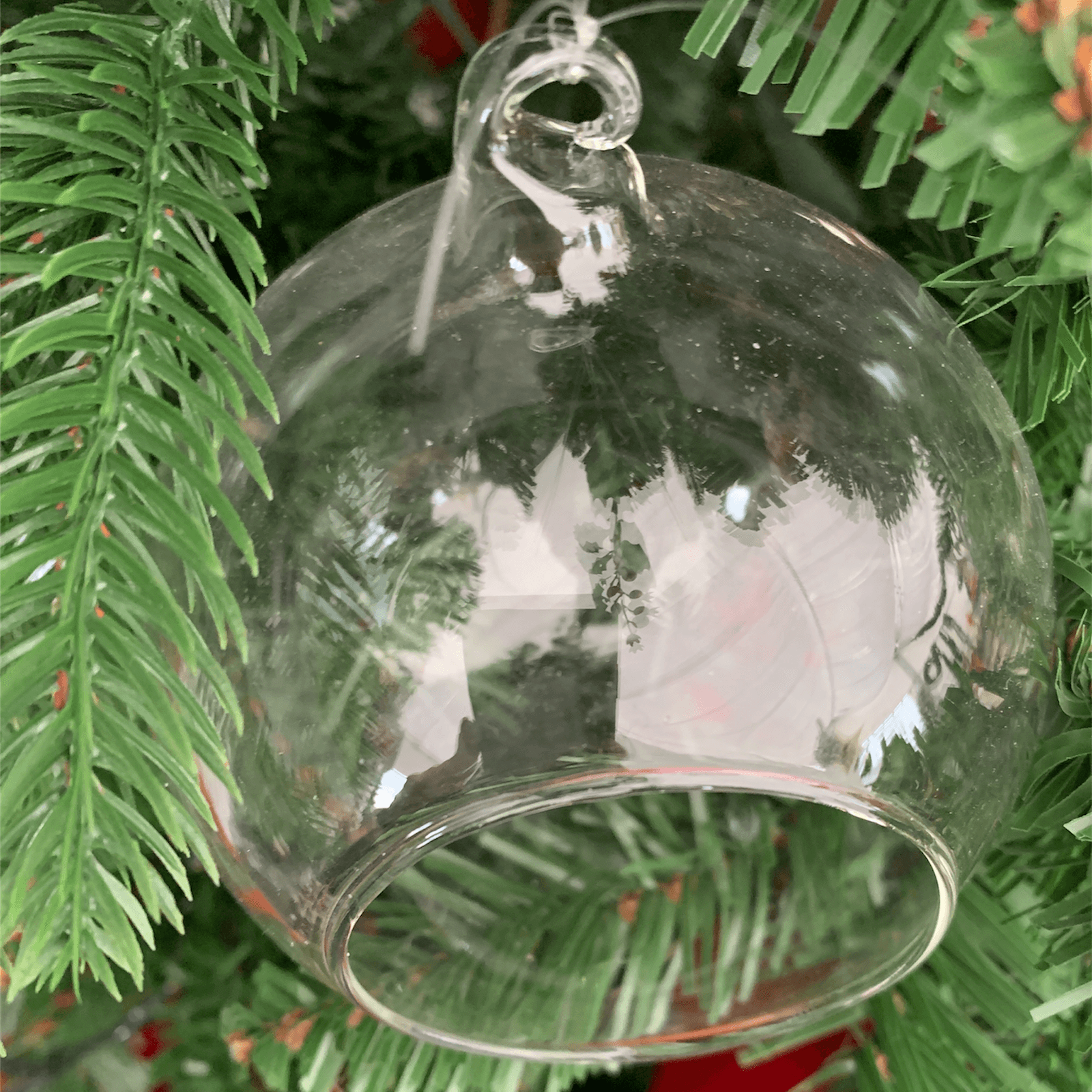 Pallina per albero di natale in vetro aperta pendaglio personalizzabile Ø 10 cm - 3