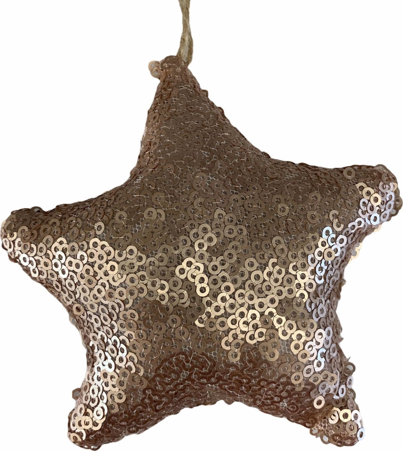 Pallina imbottita con paillette Champagne h 10 cm decorazione natalizia tinta unita - 2