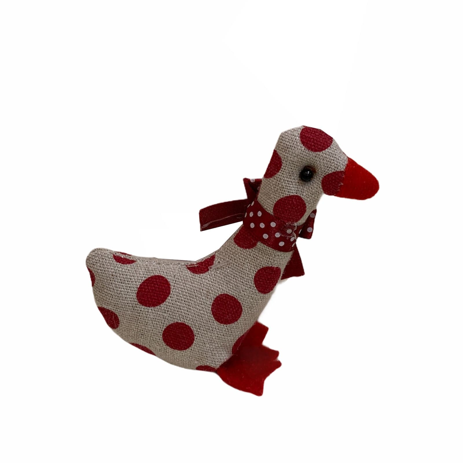 Pendaglio Uccellino in pezza h 7 cm, pallina per albero di natale addobbi natalizi Rosso - 2