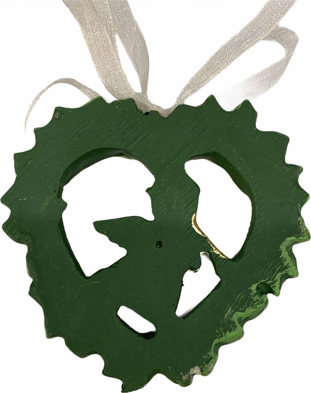 Pendaglio cuore in poli resina h 10 cm, pallina per Albero di Natale addobbi natalizi - 2
