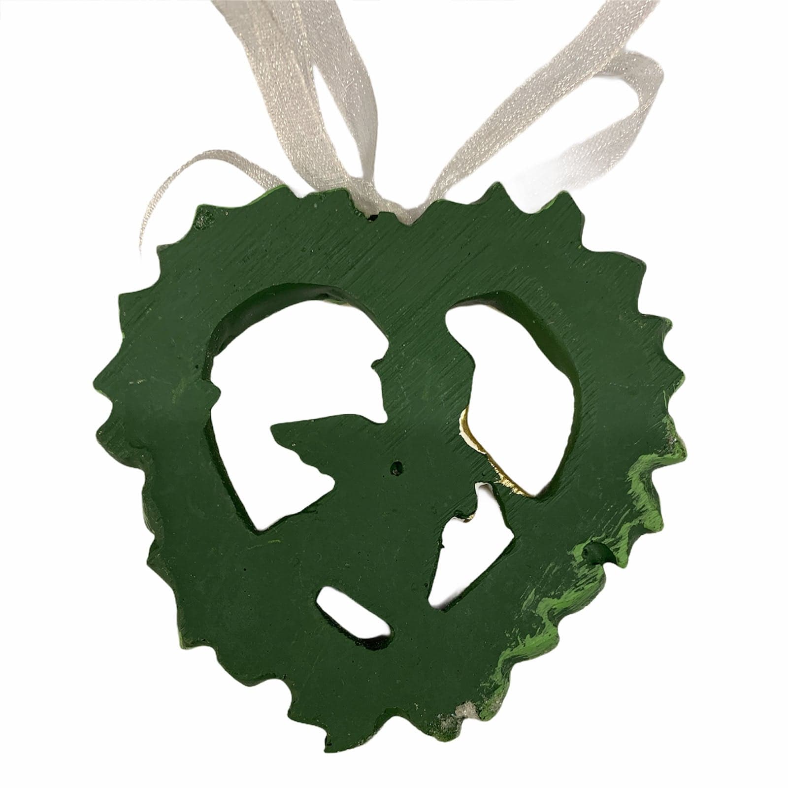 Pendaglio cuore in poli resina h 10 cm, pallina per Albero di Natale addobbi natalizi - 2