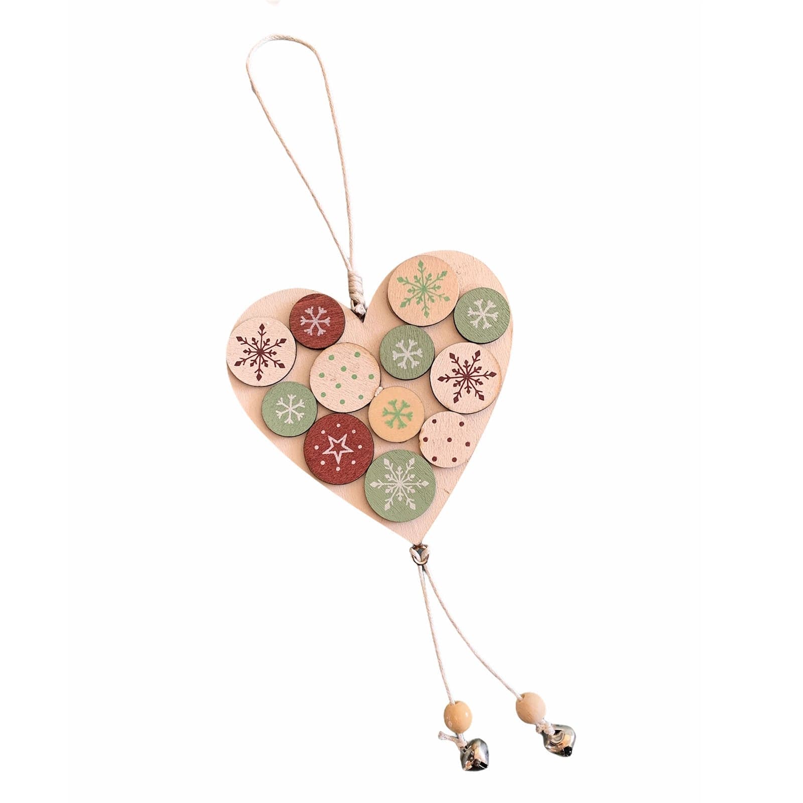 Pendaglio in legno h 12 cm, pallina per Albero di Natale addobbi natalizi - 2