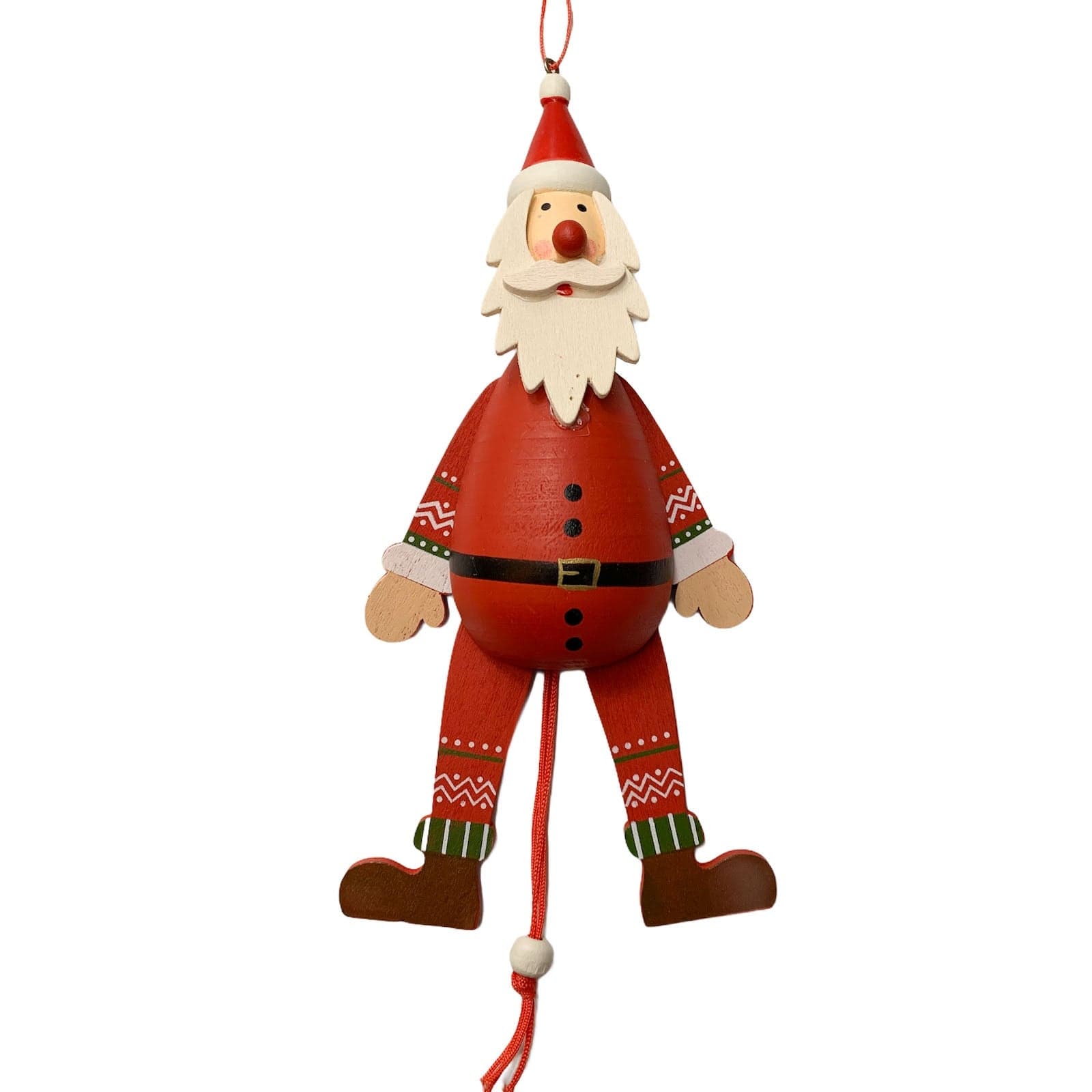 Pendaglio Babbo Natale in legno h 20 cm, pallina per Albero di Natale addobbi natalizi - 2