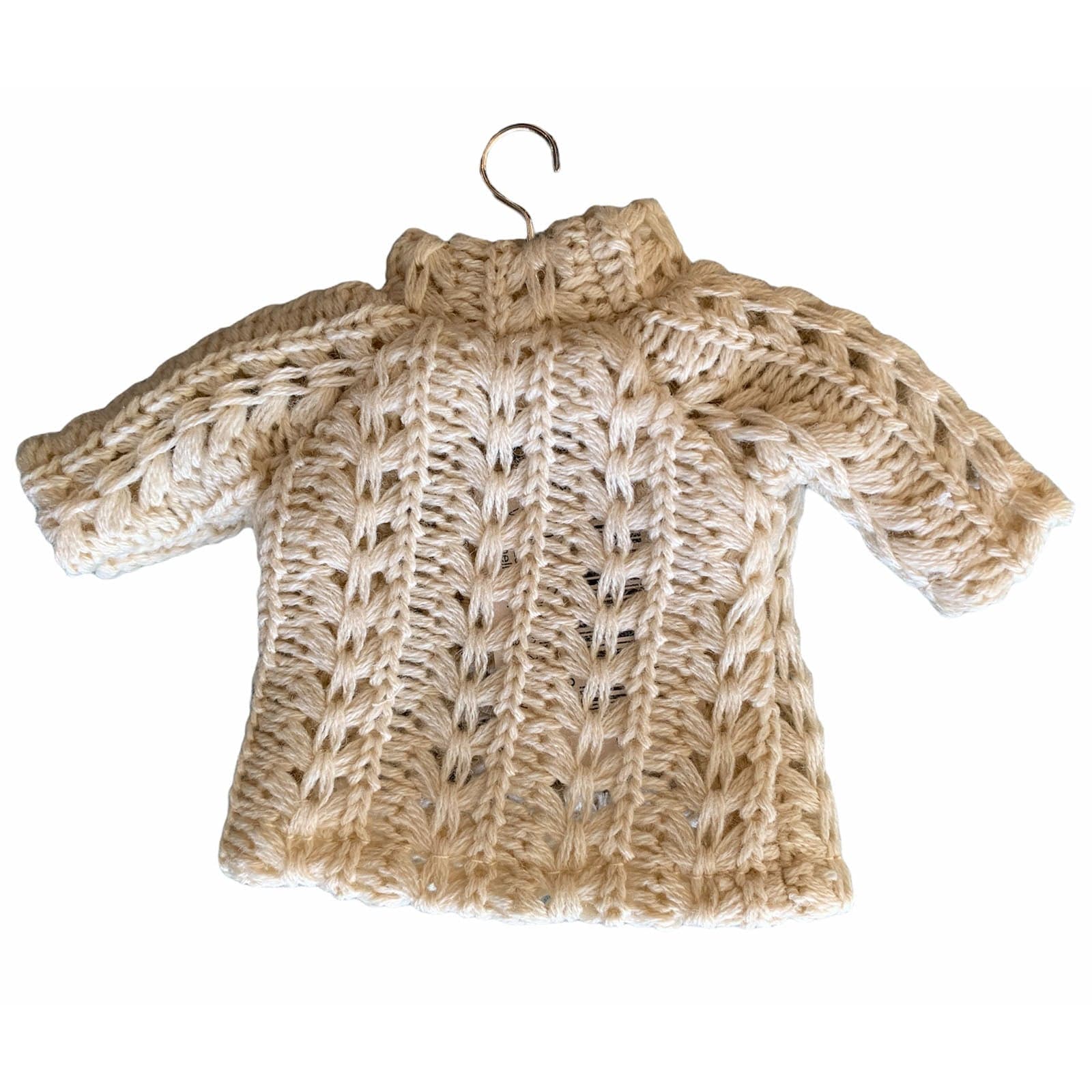 Maglioncino in lana beige su gruccia per albero di natale decorazione natalizia da 17 cm - 2
