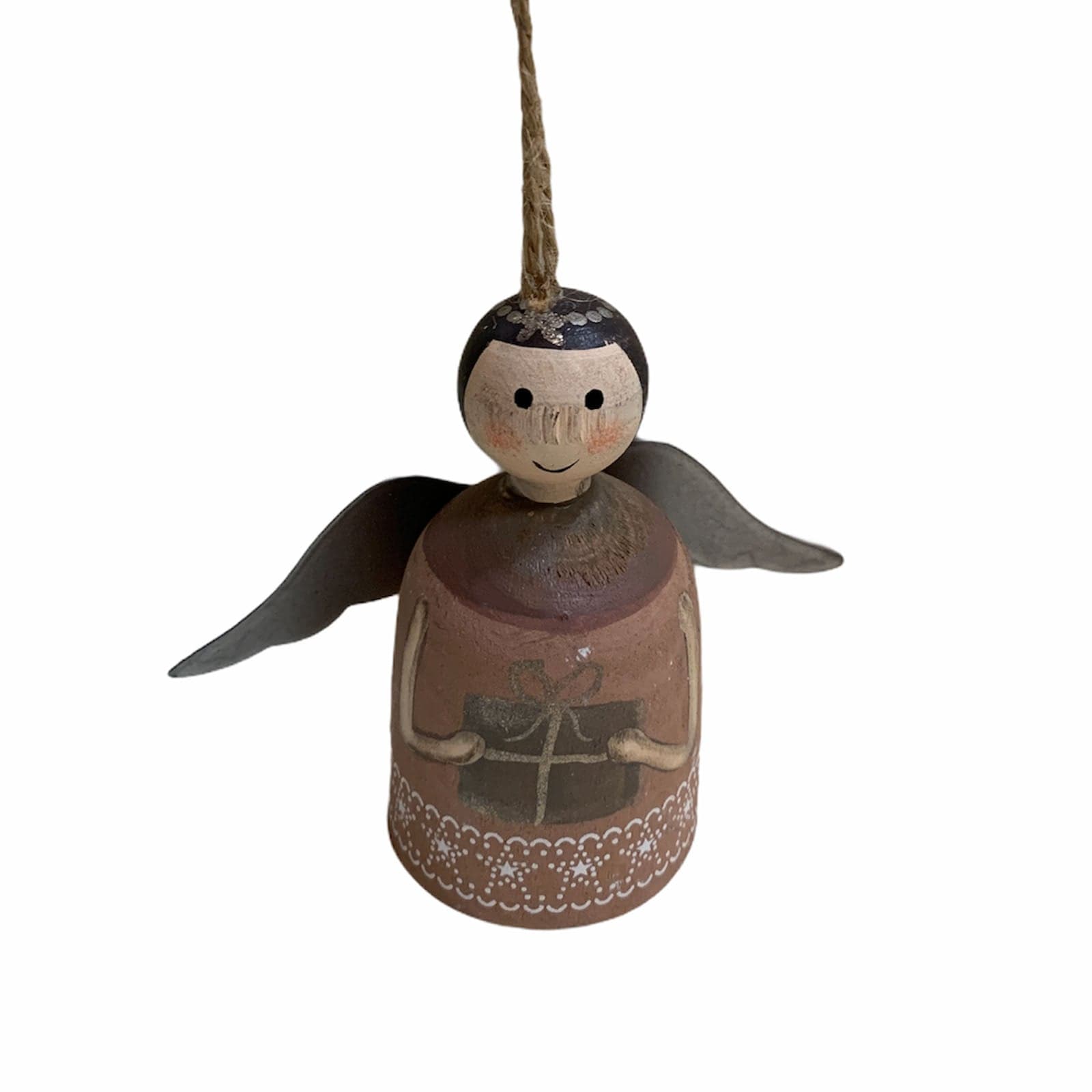 Pendaglio angelo in legno, pallina per Albero di Natale addobbi natalizi - 4