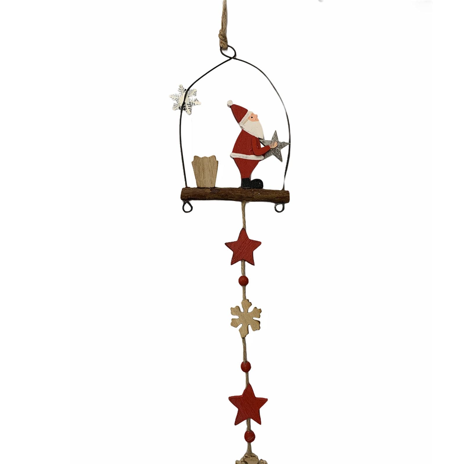 Pendaglio in legno h 50 cm, pallina per Albero di Natale addobbi natalizi - 2