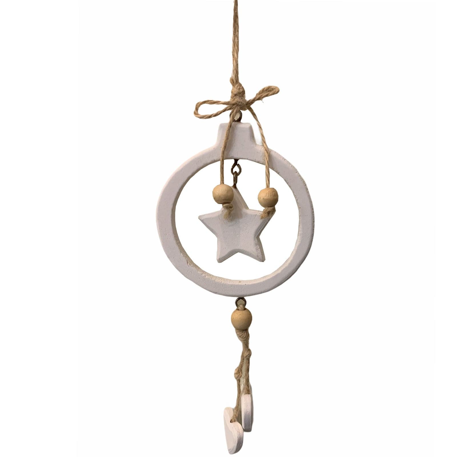 Pendaglio in legno h 20 cm, pallina per Albero di Natale addobbi natalizi - 2