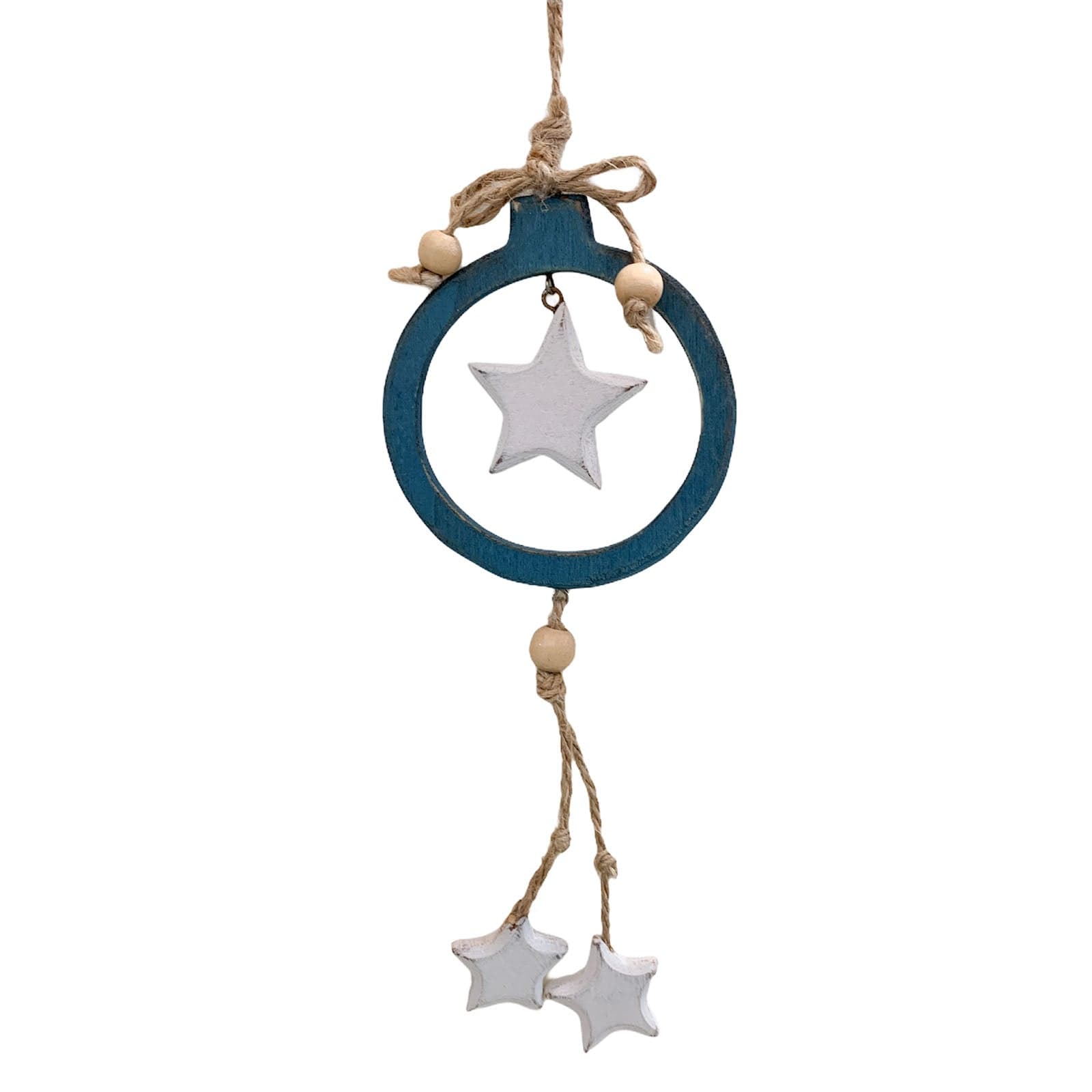 Pendaglio in legno h 20 cm, pallina per Albero di Natale addobbi natalizi - 4