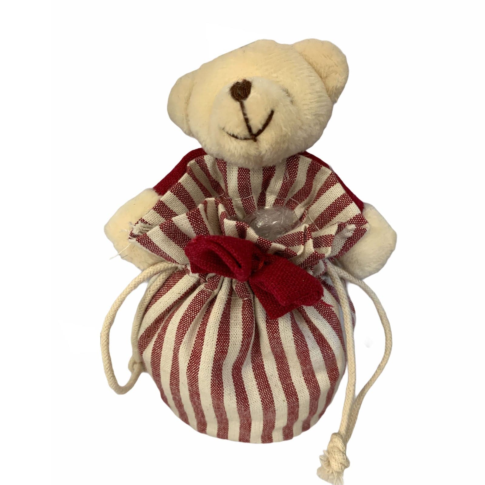 Pallina per albero orsetto con sacchetto h 10 cm pupazzo per decorazione natalizia - 3