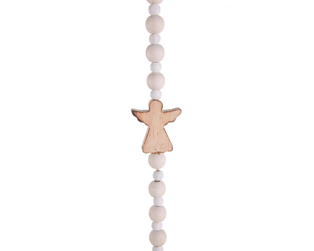 Pendaglio lungo in legno e cotone, Stringa per albero di natale - 2