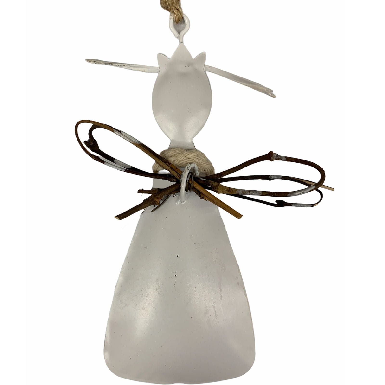 Pendaglio Angioletto in latta h 11 cm, pallina per Albero di Natale addobbi natalizi - 3