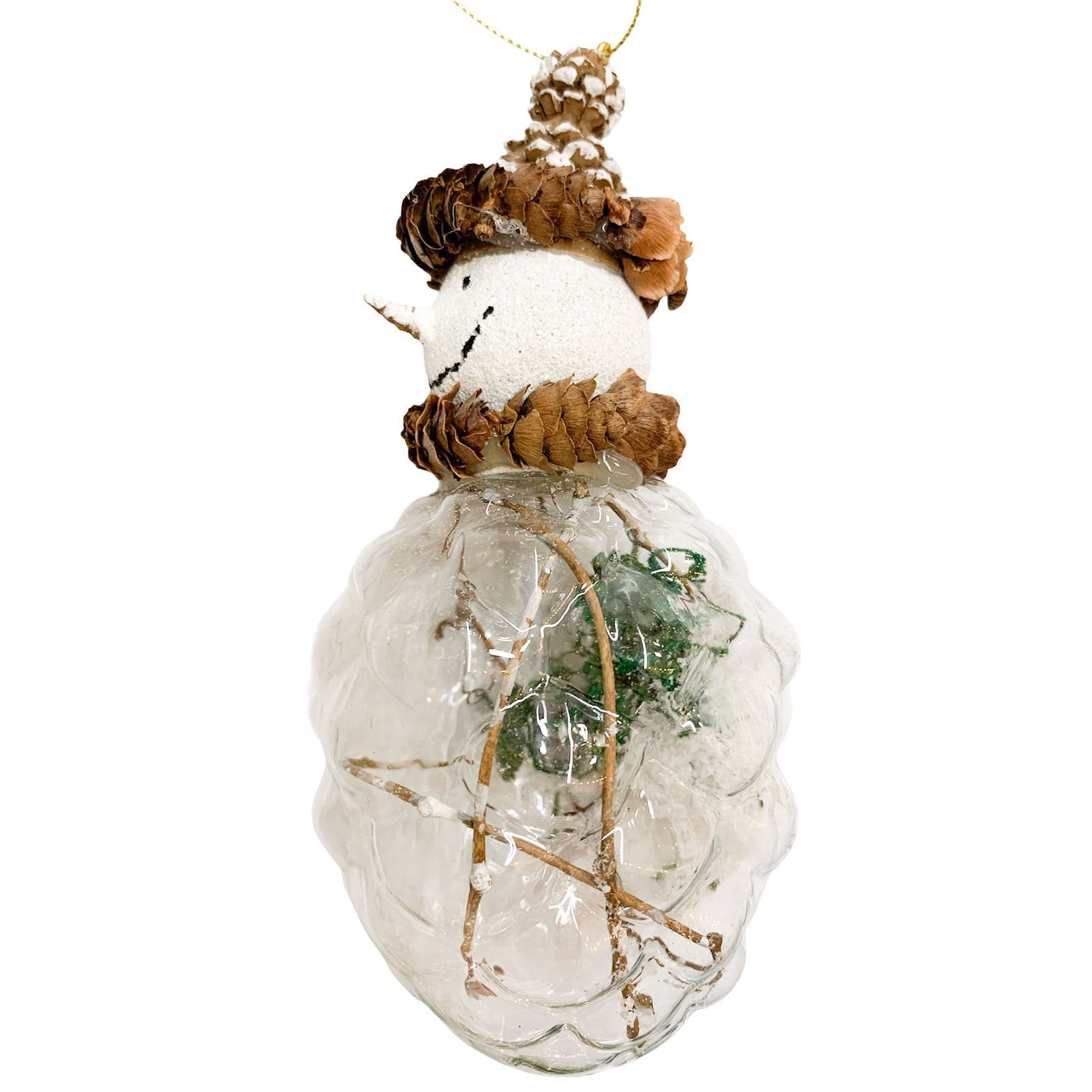 2 palline per albero di natale in vetro con pupazzo di neve da h 12 cm pendaglio decorato - 2