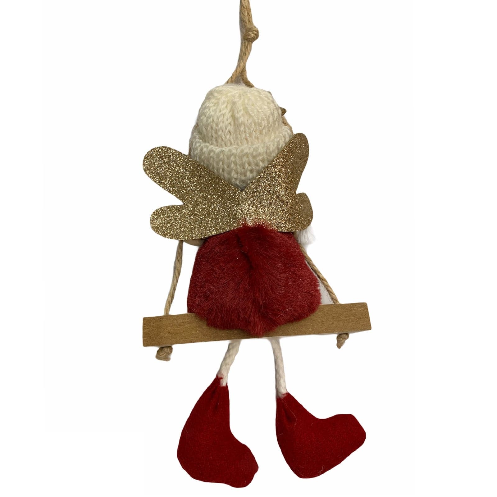 Pendaglio bambolina in pezza h 28 cm, pallina per Albero di Natale addobbi natalizi - 3