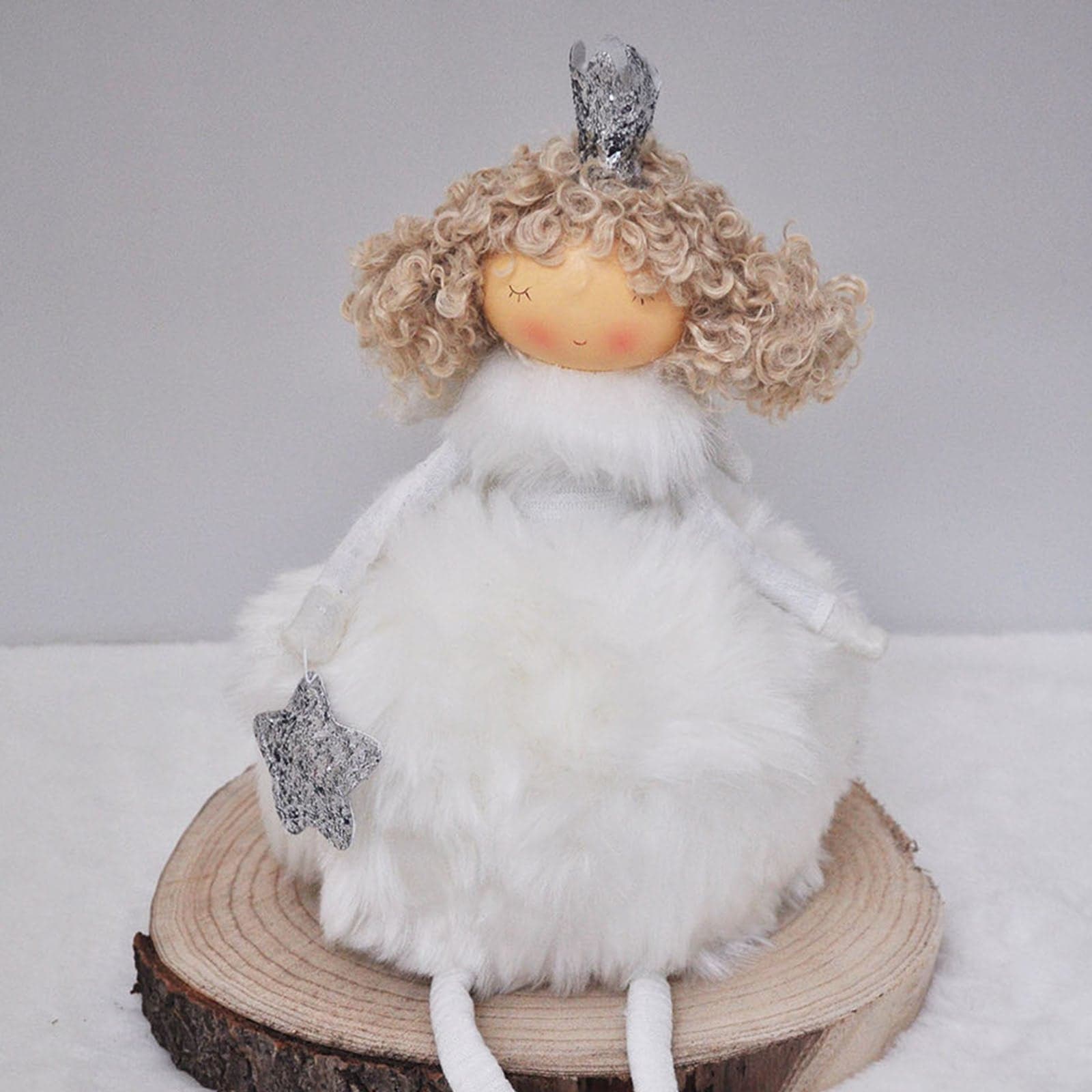 Pendaglio bambolina in pezza h 20 cm, pallina per Albero di Natale addobbi natalizi - 5