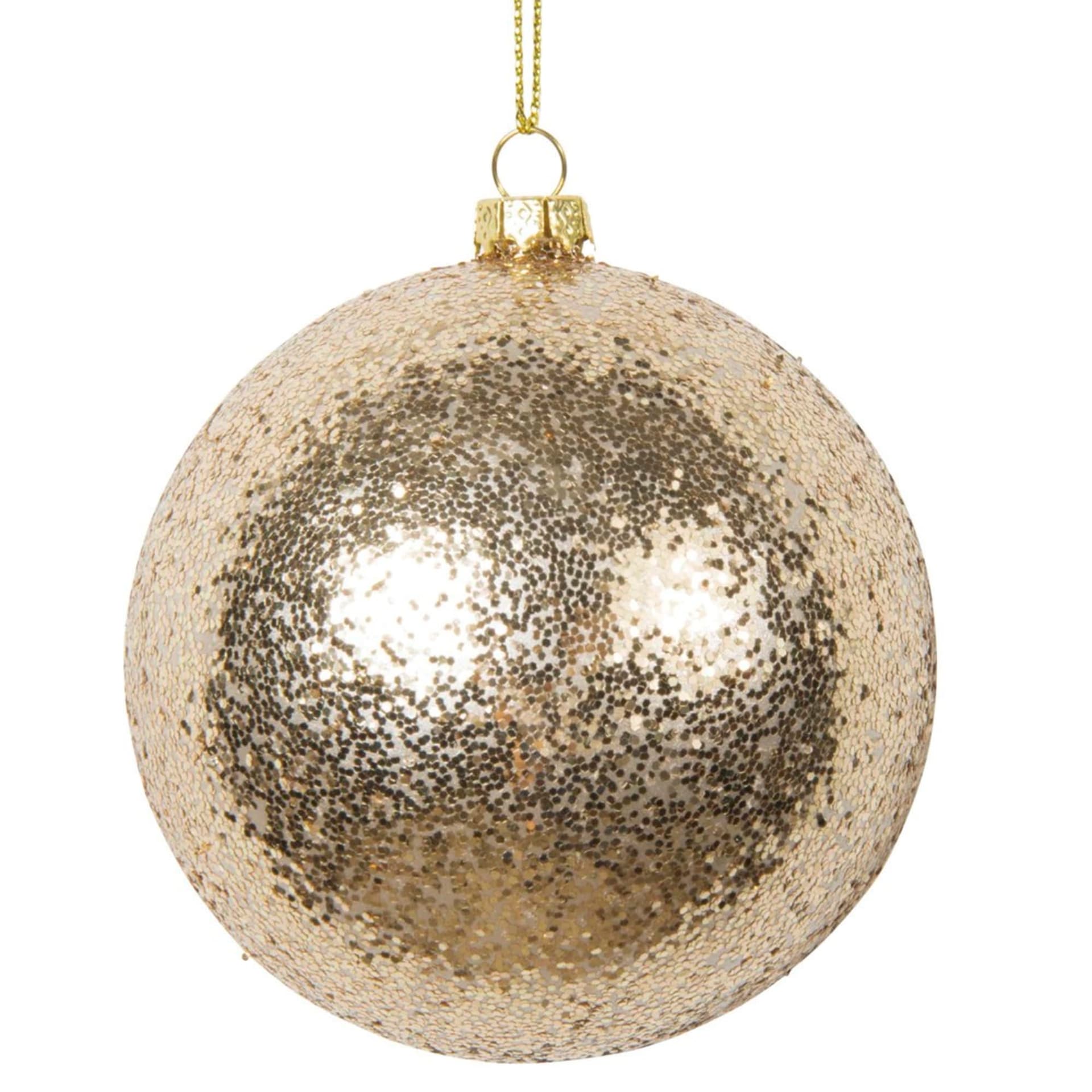 6 palline per albero di natale con Glitter da Ø 10 cm pendaglio decorato - 2