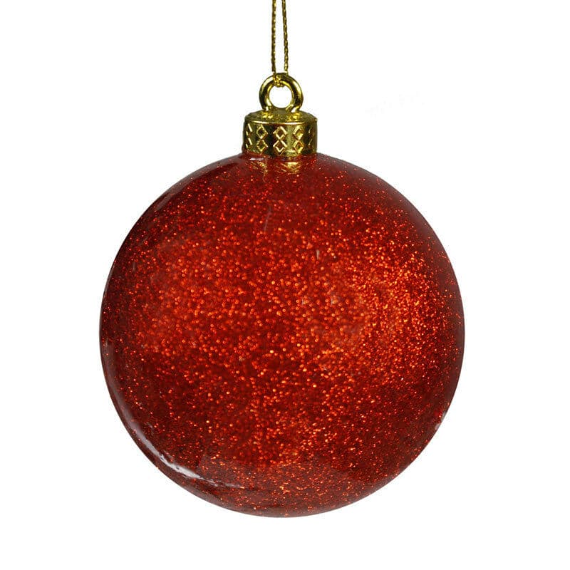 6 palline per albero di natale con Glitter da Ø 10 cm pendaglio decorato - 3
