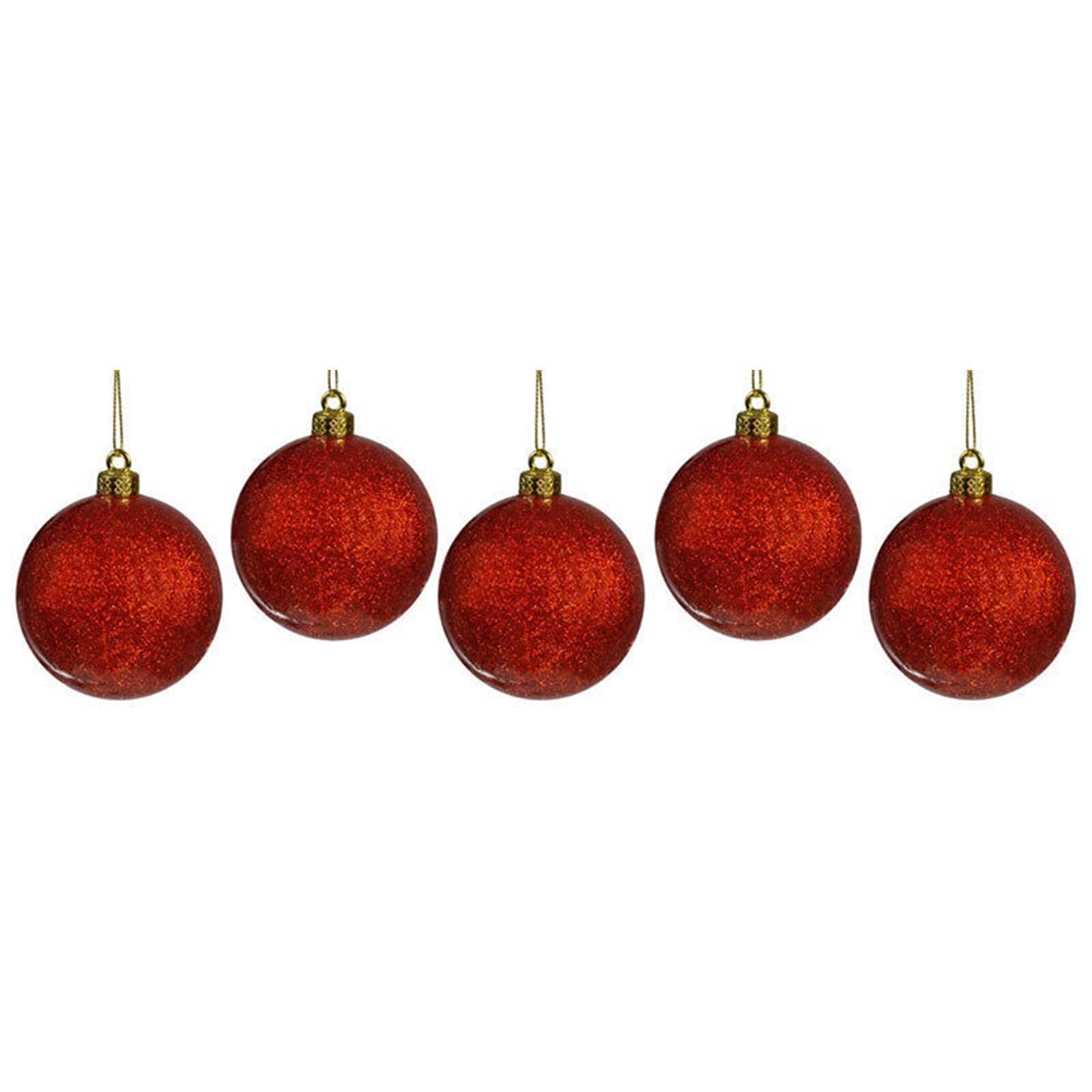 6 palline per albero di natale con Glitter da Ø 10 cm pendaglio decorato - 5