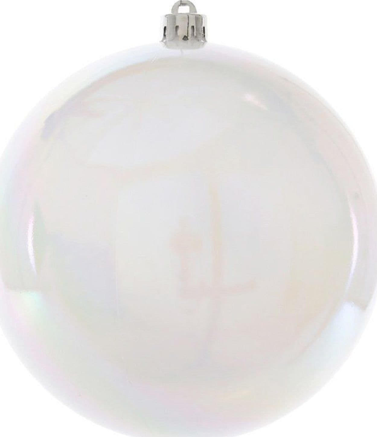 20 palline per albero di natale in vetro Bianco perla da Ø 8 cm pendaglio Tinta Unita - 2