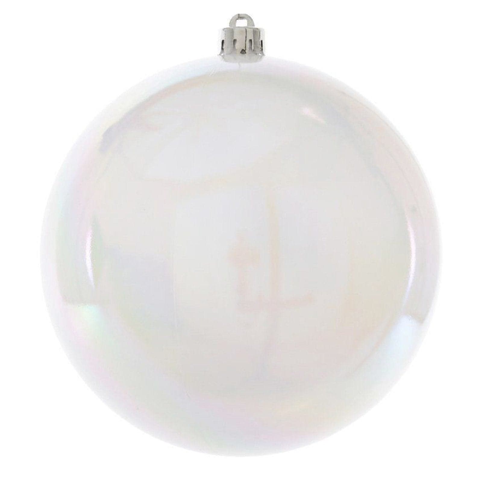 20 palline per albero di natale in vetro Bianco perla da Ø 8 cm pendaglio Tinta Unita - 2