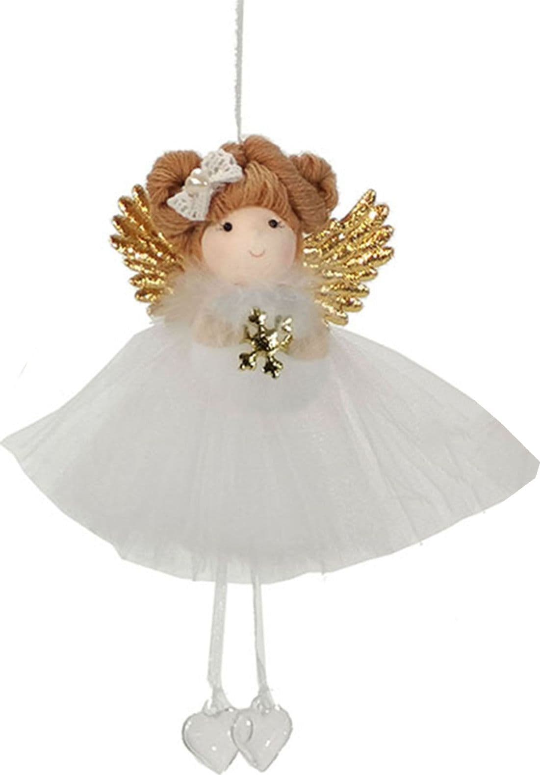 Pendaglio angelo ballerina in tuller h 20 cm per albero di natale - 2