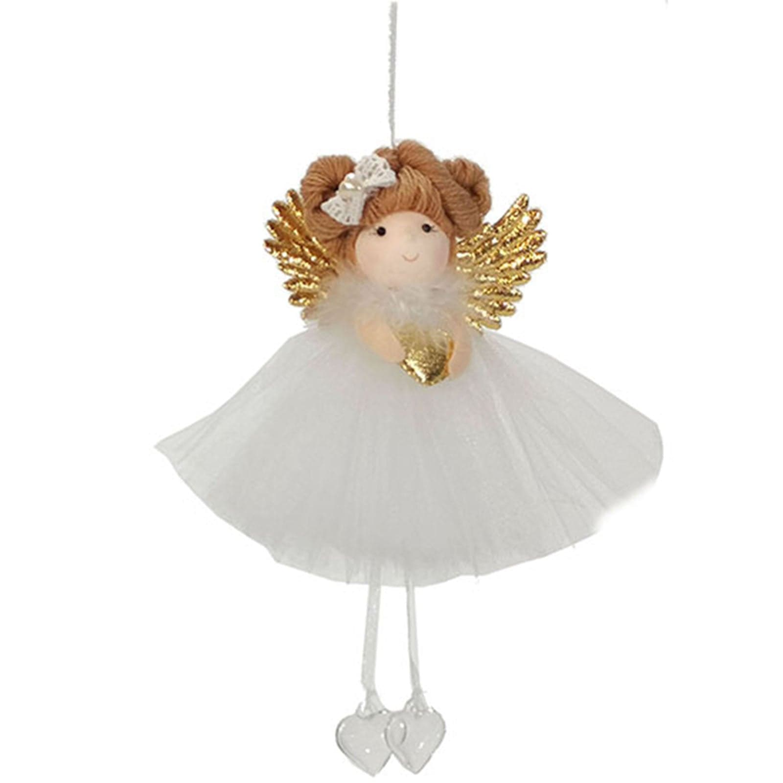 Pendaglio angelo ballerina in tuller h 20 cm per albero di natale - 3