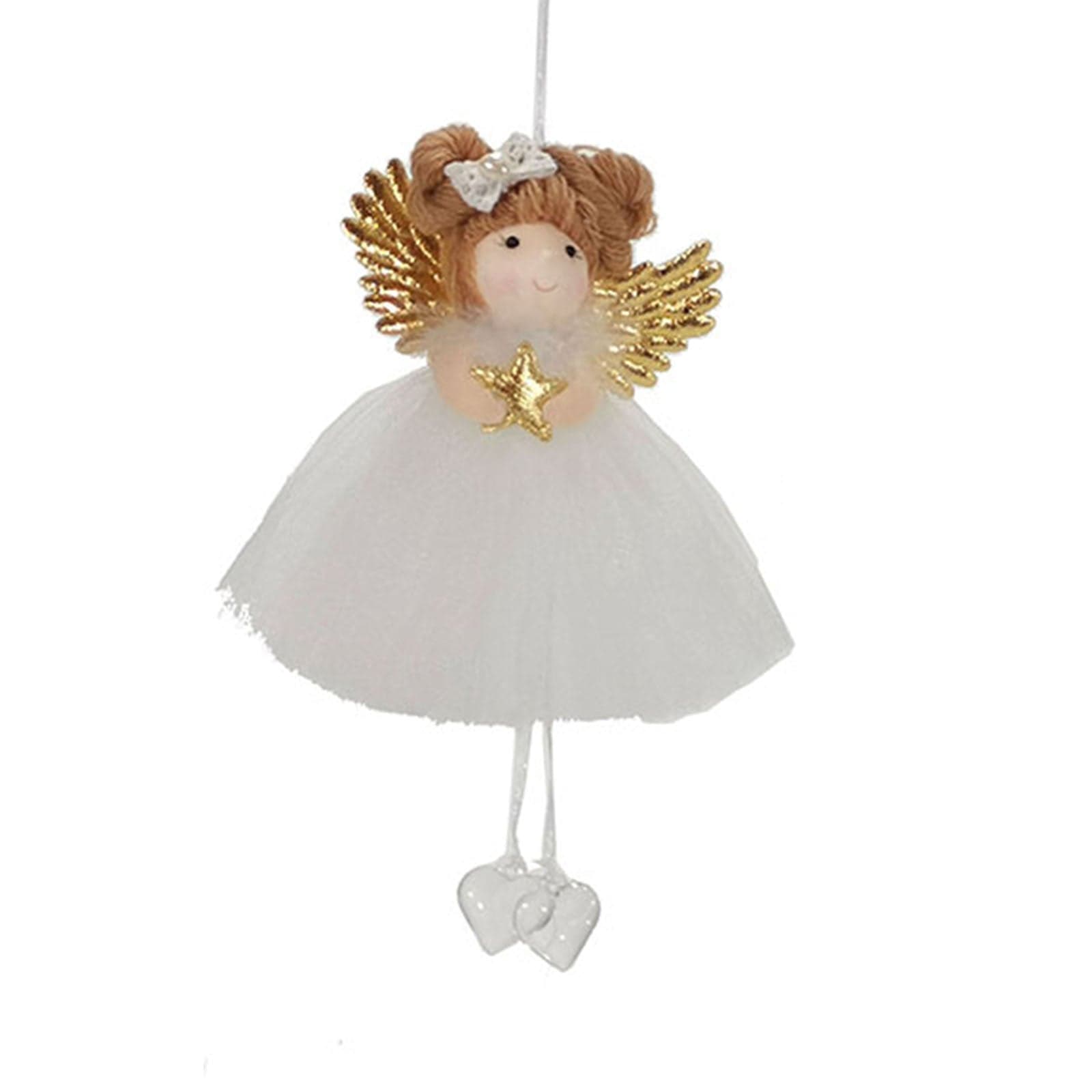 Pendaglio angelo ballerina in tuller h 20 cm per albero di natale - 4
