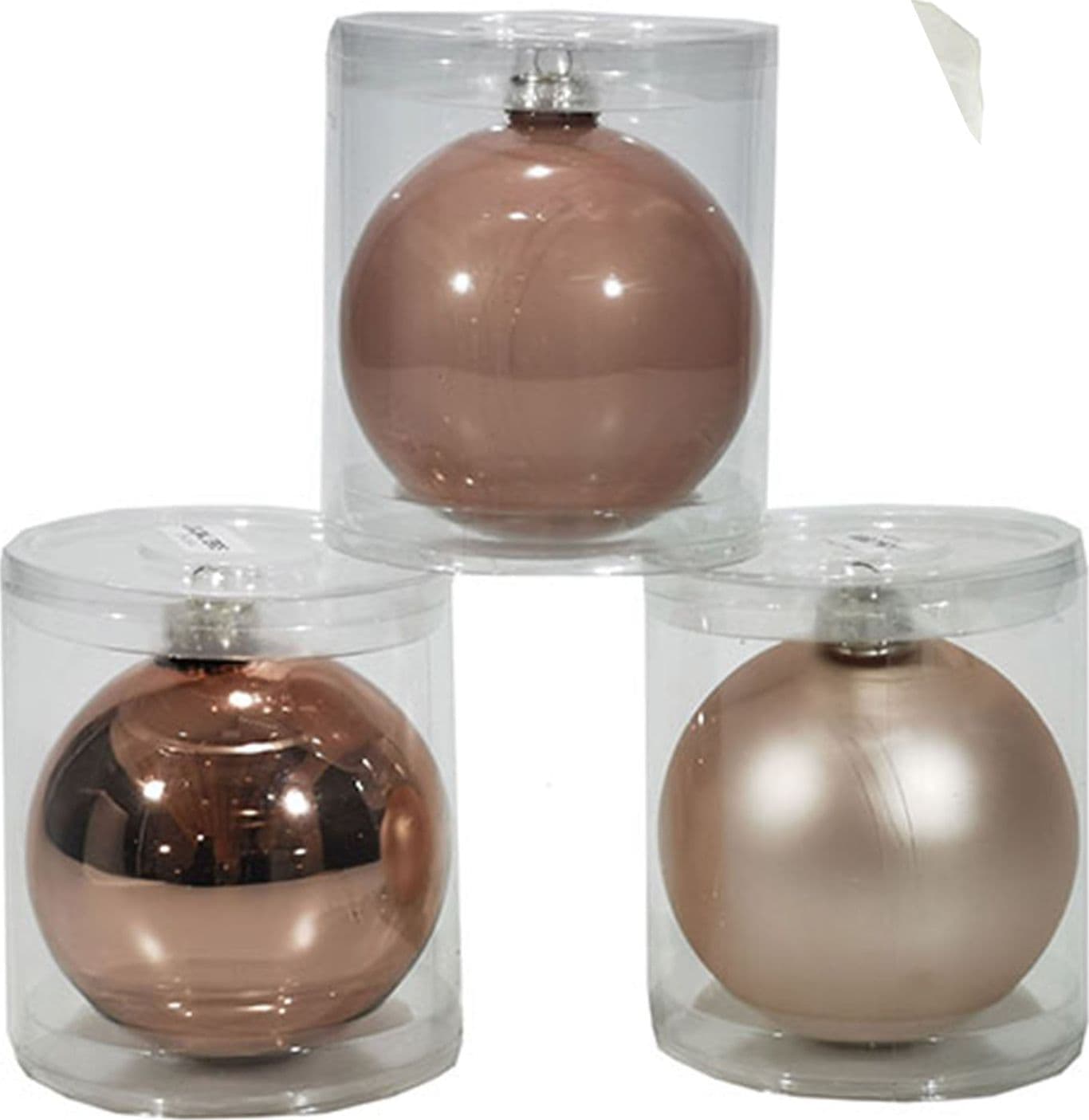 Pallina per albero di Natale in vetro Champagne  da Ø 12\15 cm, pendaglio tinta unita - 2