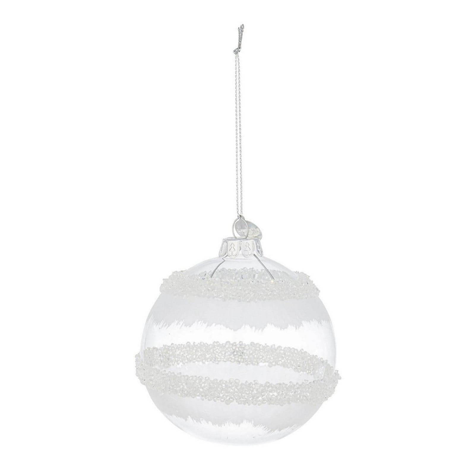 Palline per albero di natale in vetro Nives Bianco e Trasparente pendaglio Tinta Unita - 2